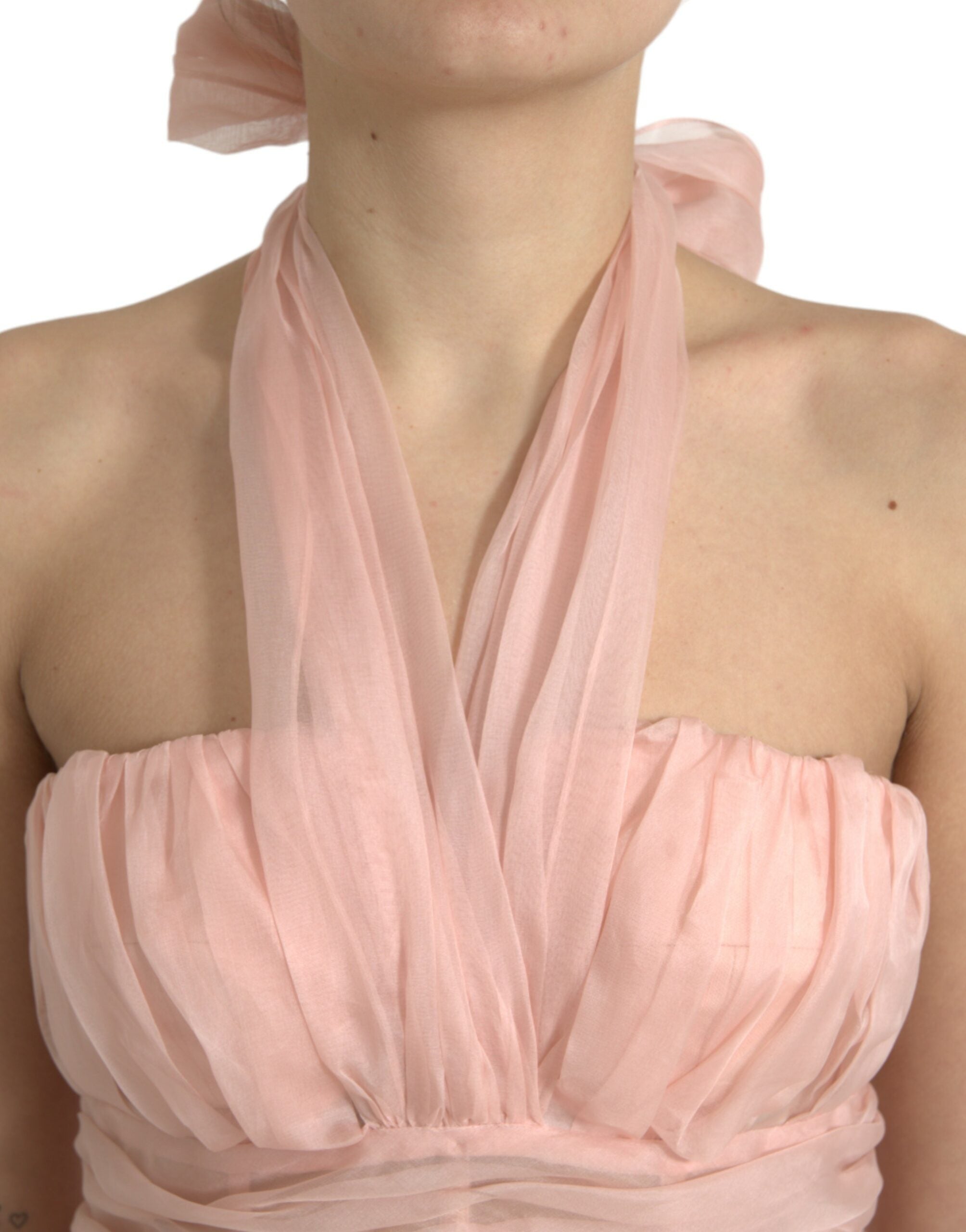 Dolce & Gabbana Elegantes Neckholder-Midikleid aus Seidenchiffon