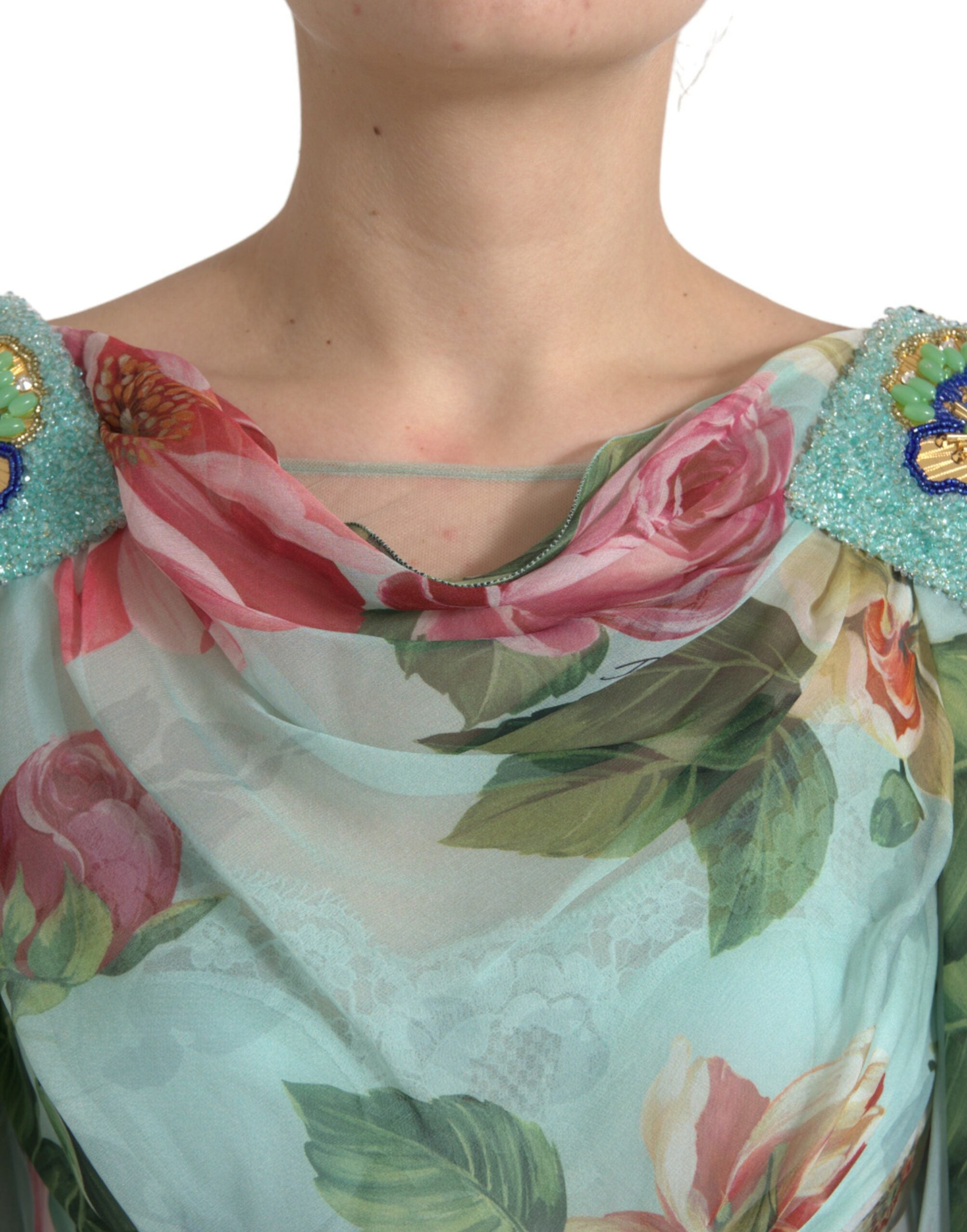 Rochie lungă elegantă din mătase florală Dolce & Gabbana