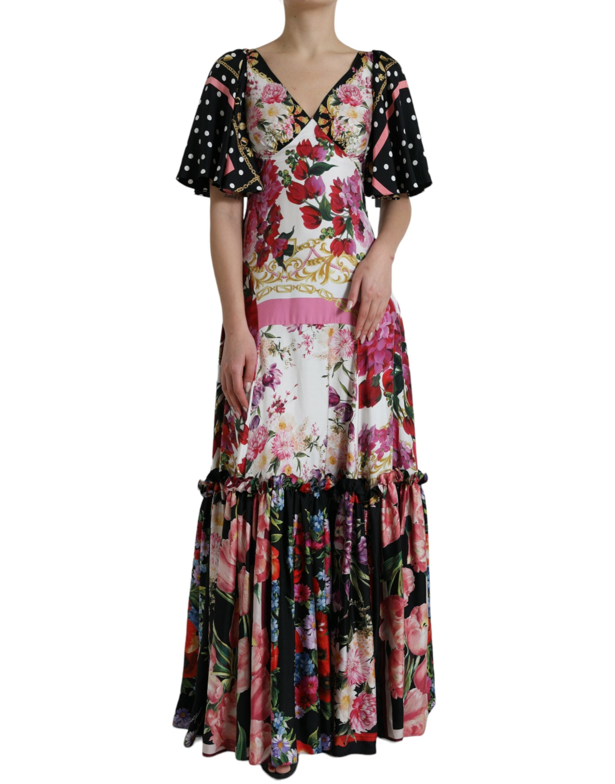 Rochie maxi elegantă din mătase florală Dolce & Gabbana