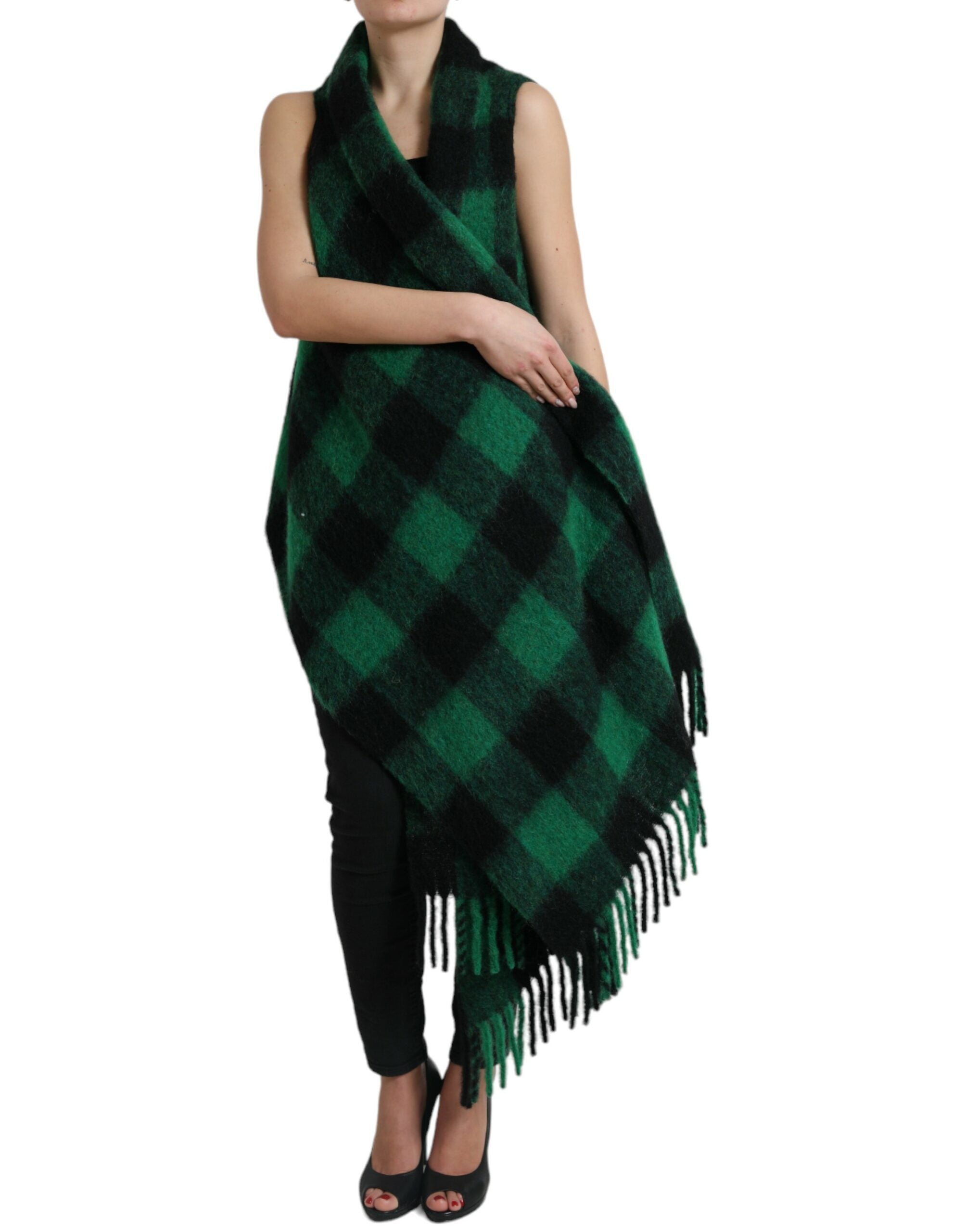 Dolce & Gabbana Jachetă elegantă cu poncho în carouri