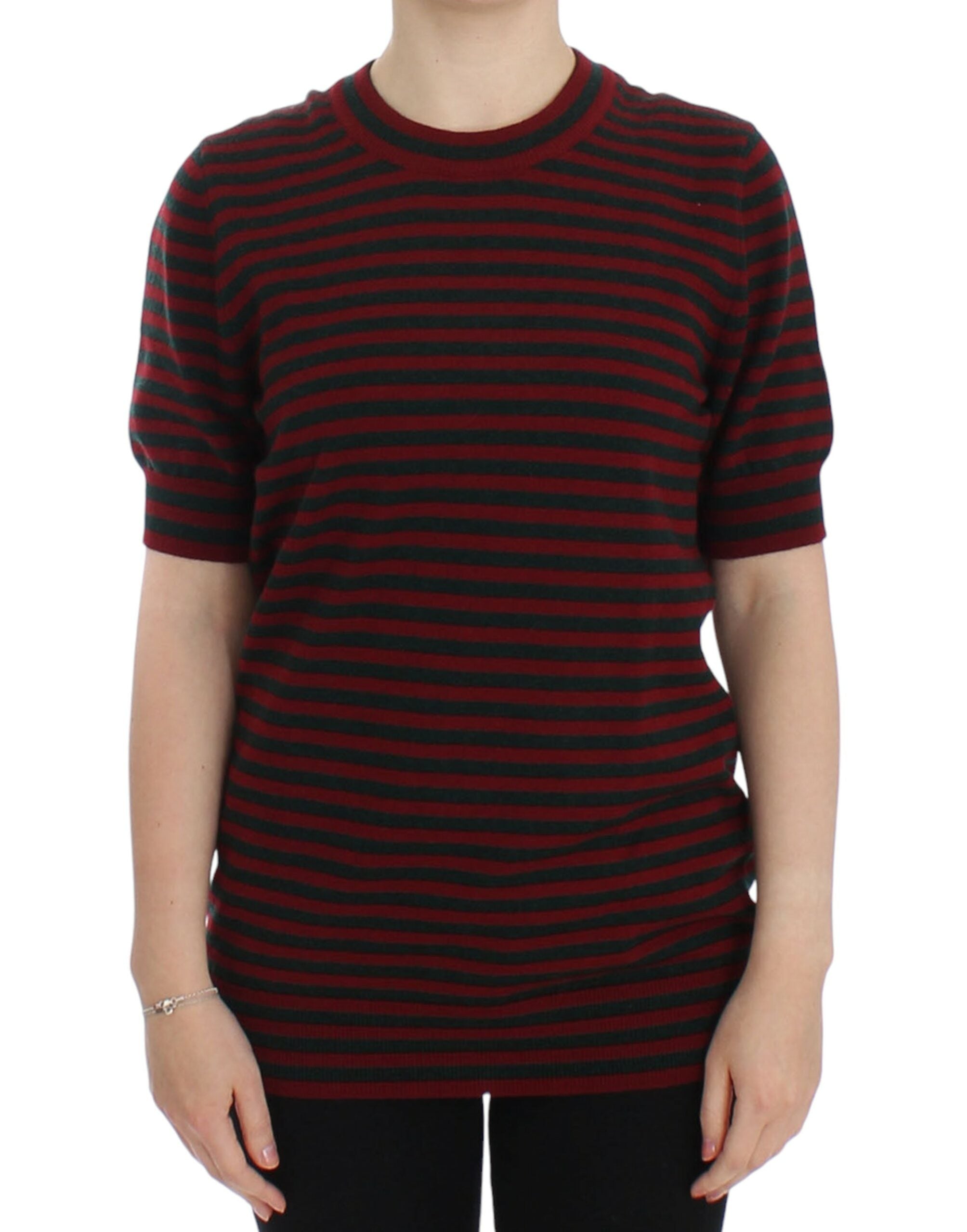 Dolce & Gabbana Eleganter gestreifter Kaschmirpullover mit Rundhalsausschnitt
