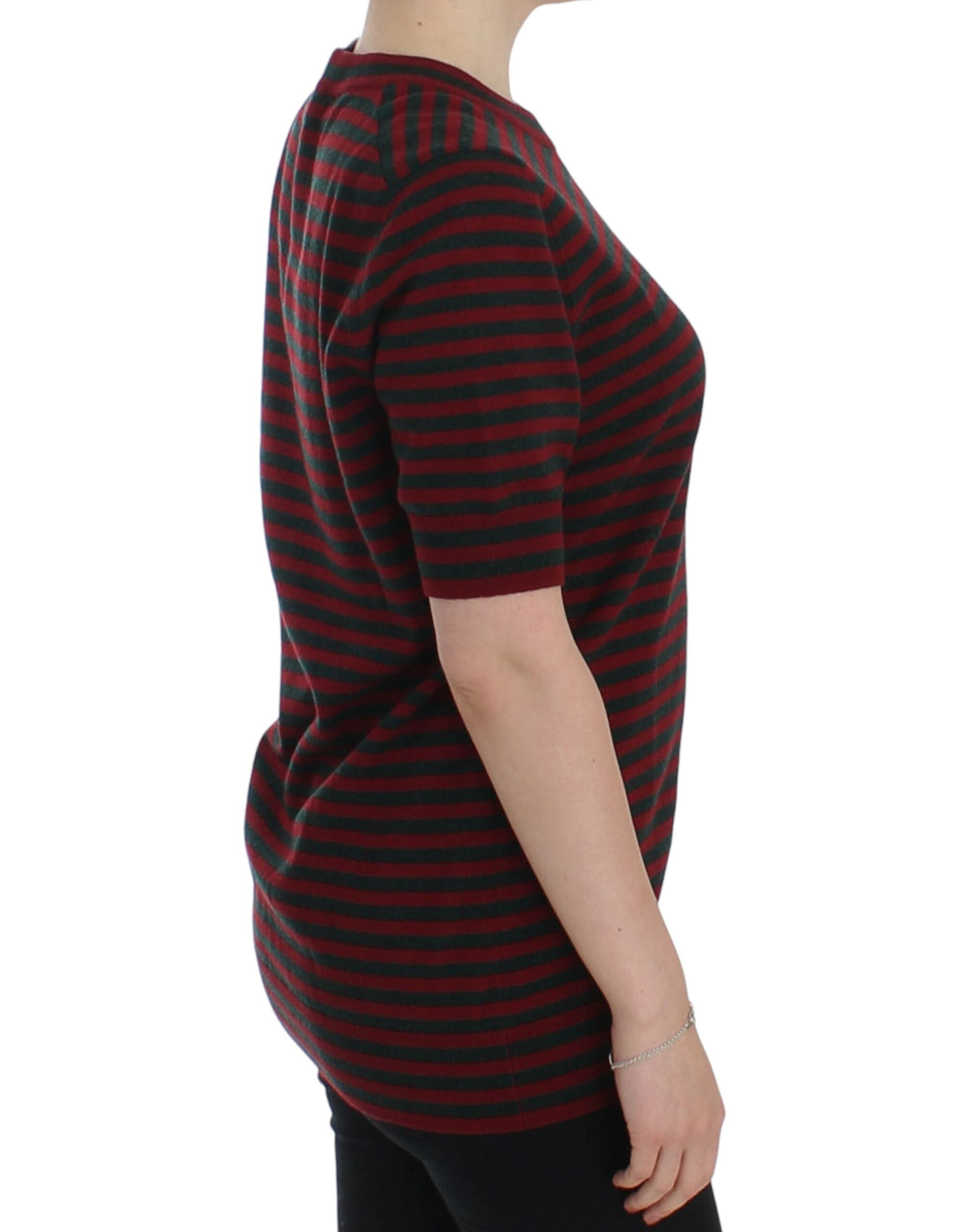 Dolce & Gabbana Eleganter gestreifter Kaschmirpullover mit Rundhalsausschnitt