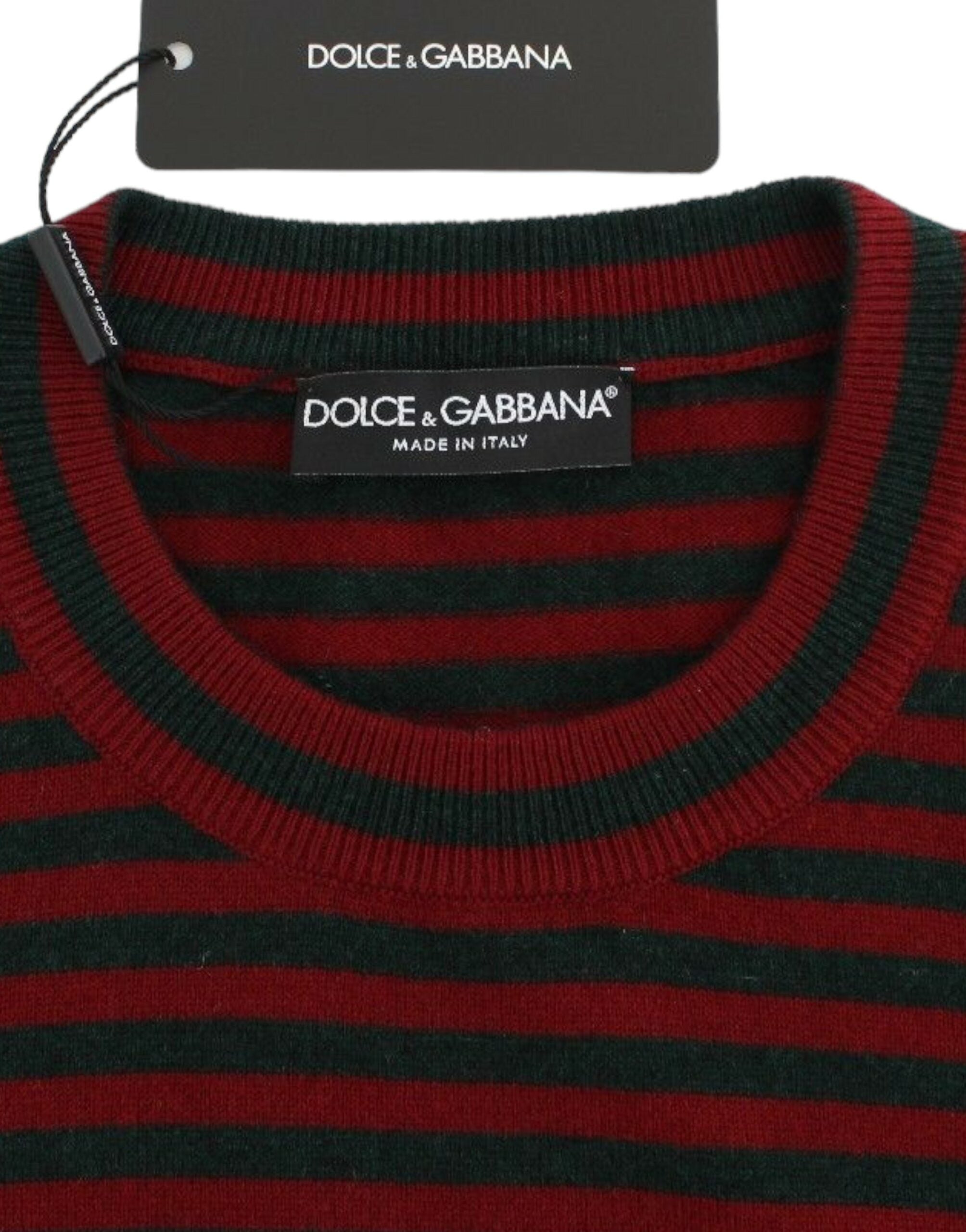 Dolce & Gabbana Eleganter gestreifter Kaschmirpullover mit Rundhalsausschnitt