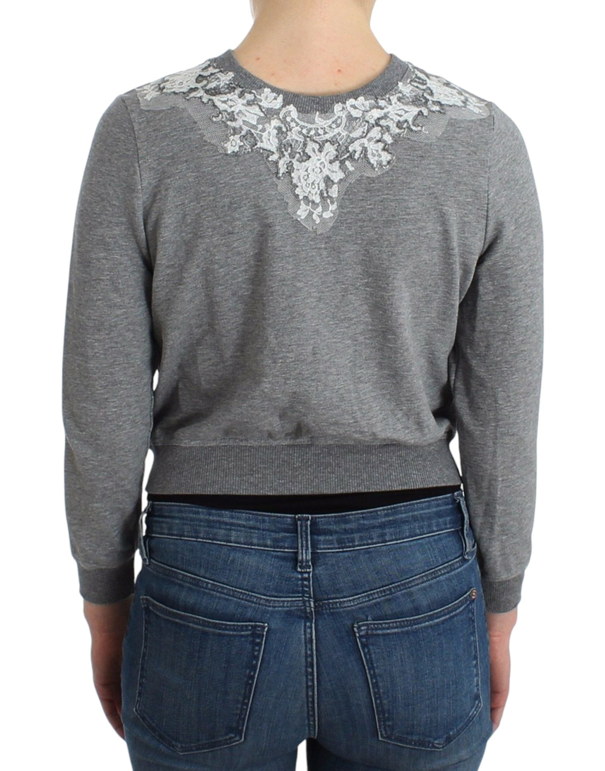 Ermanno Scervino Schicke kurze Strickjacke aus grauer Baumwollmischung