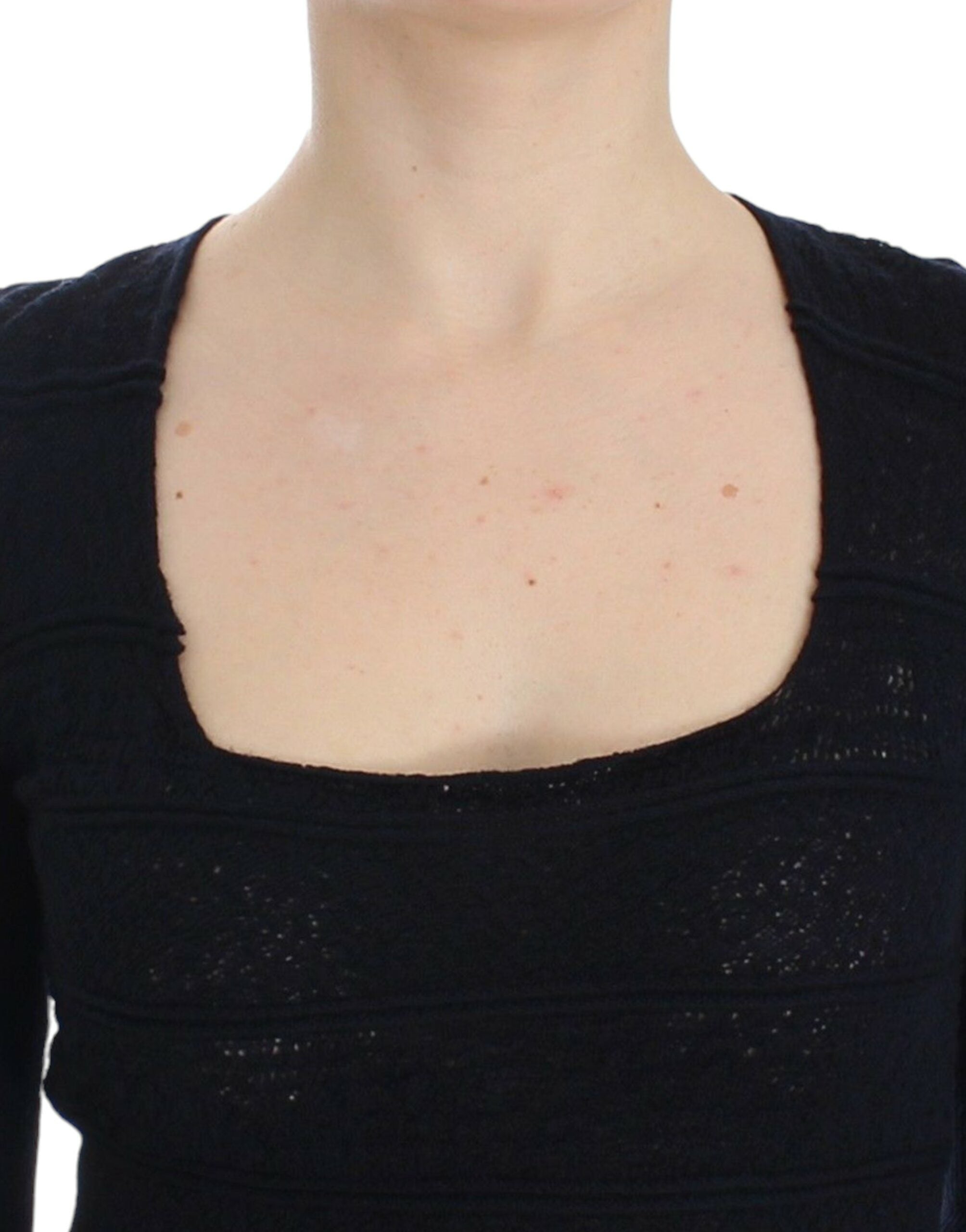 Ermanno Scervino Schicker blauer Wollmischungspullover
