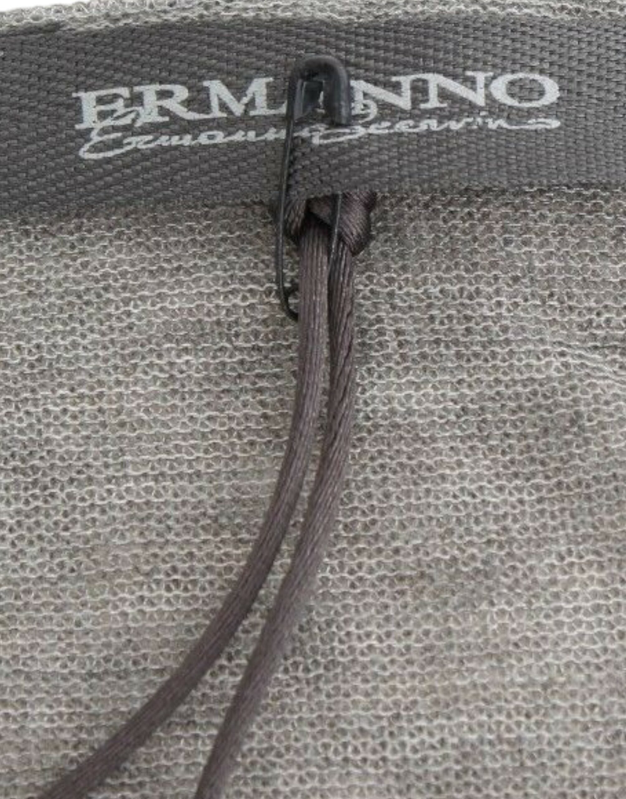 Ermanno Scervino Eleganter Pullover aus grauer Wollmischung mit tiefem V-Ausschnitt
