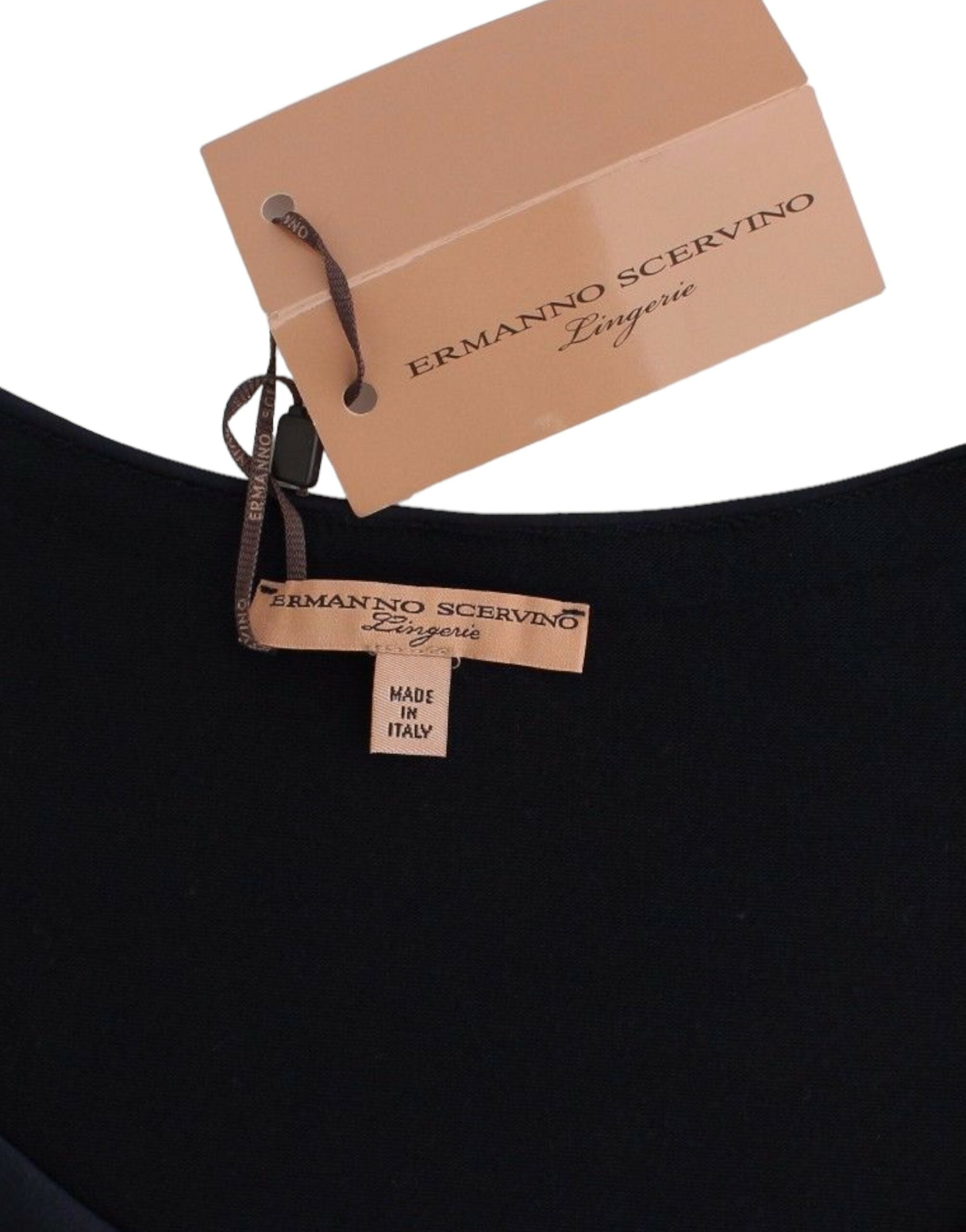 Ermanno Scervino Elegantes blaues Langarm-Spitzenoberteil