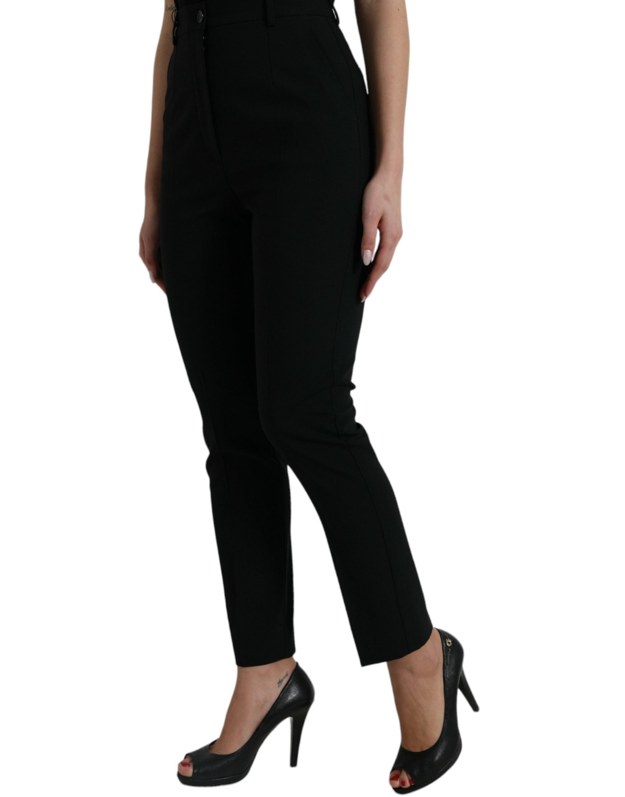 Dolce & Gabbana Elegante hoch taillierte, konische Wollhose