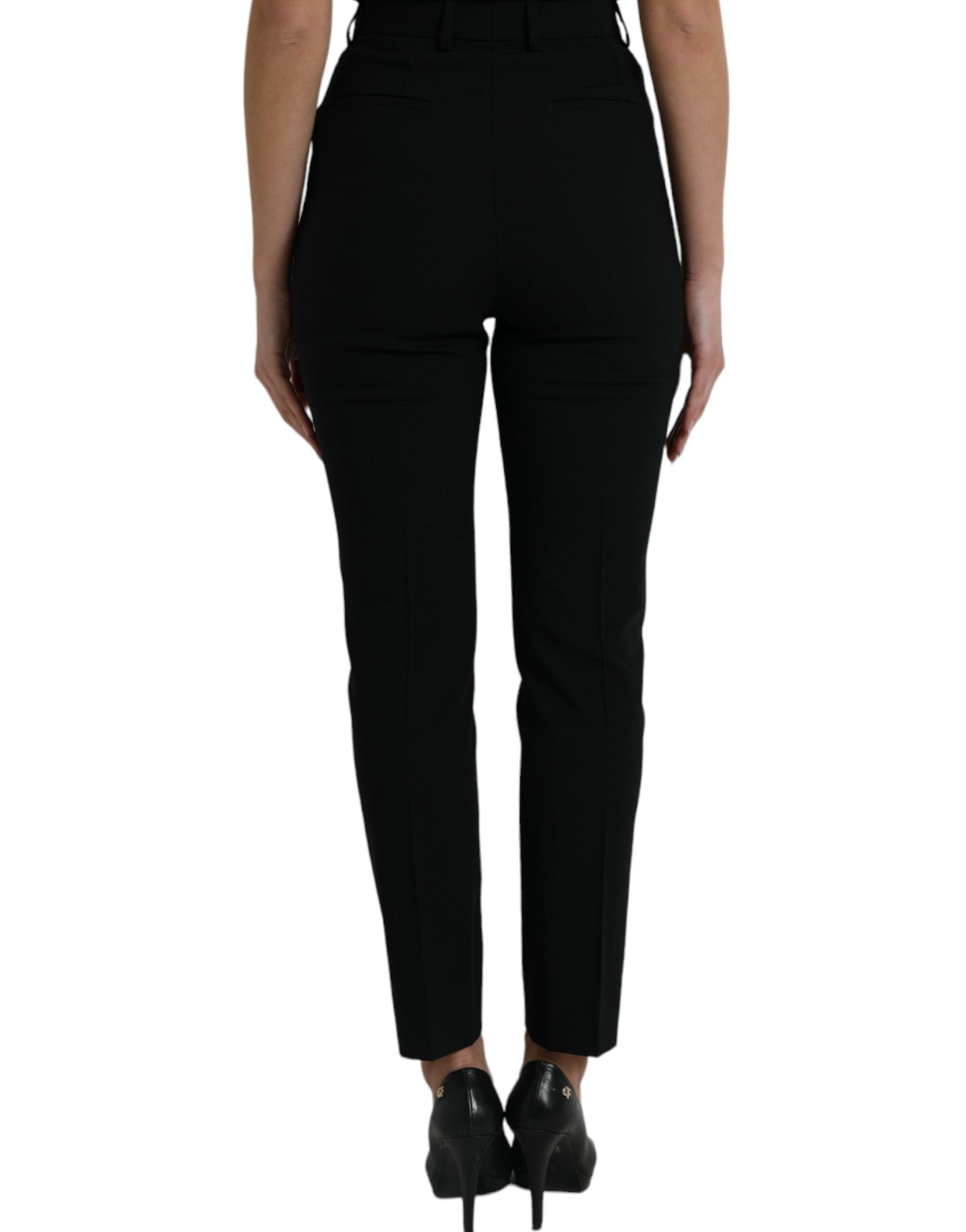 Dolce & Gabbana Elegante hoch taillierte, konische Wollhose