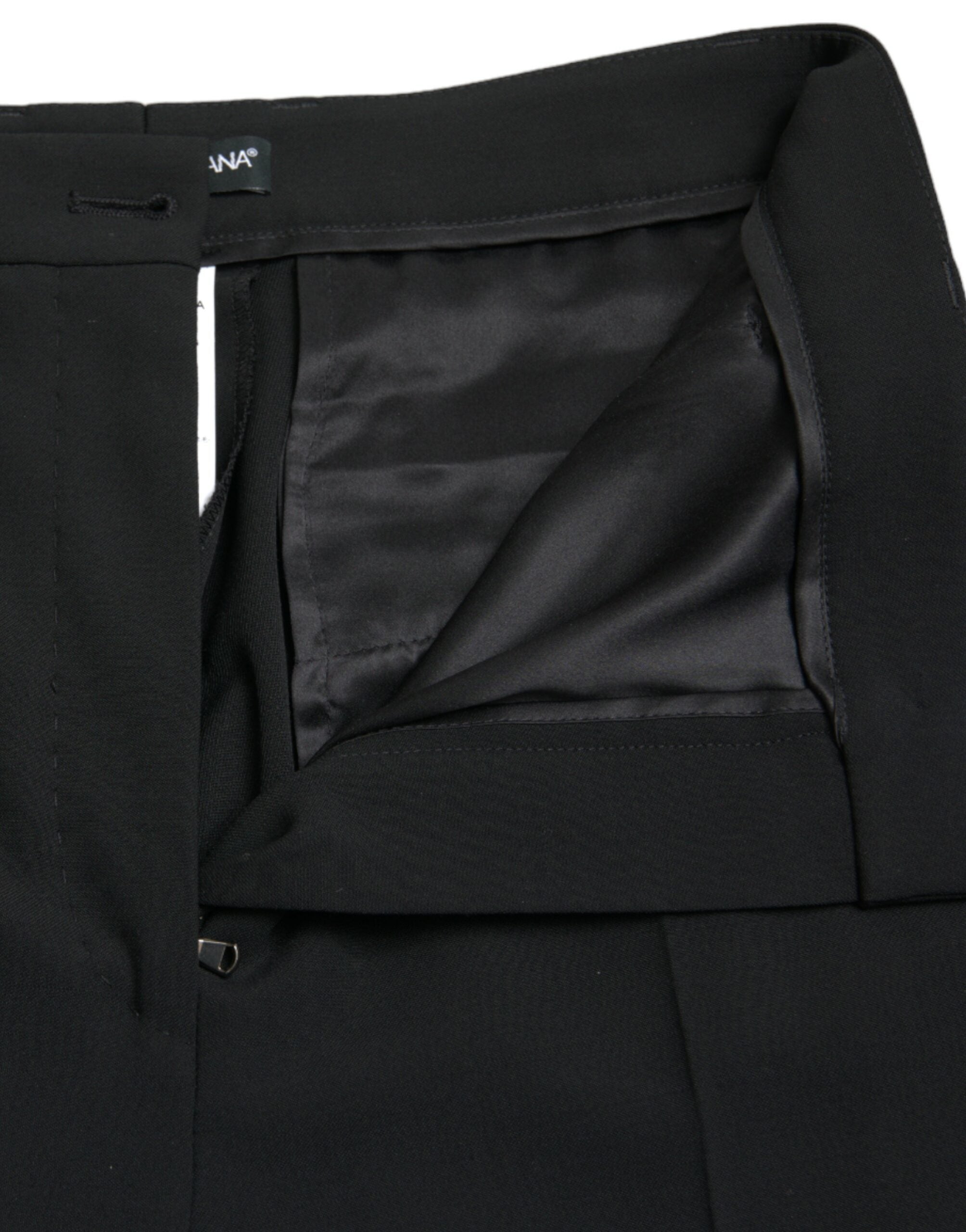 Dolce & Gabbana Elegante hoch taillierte, konische Wollhose