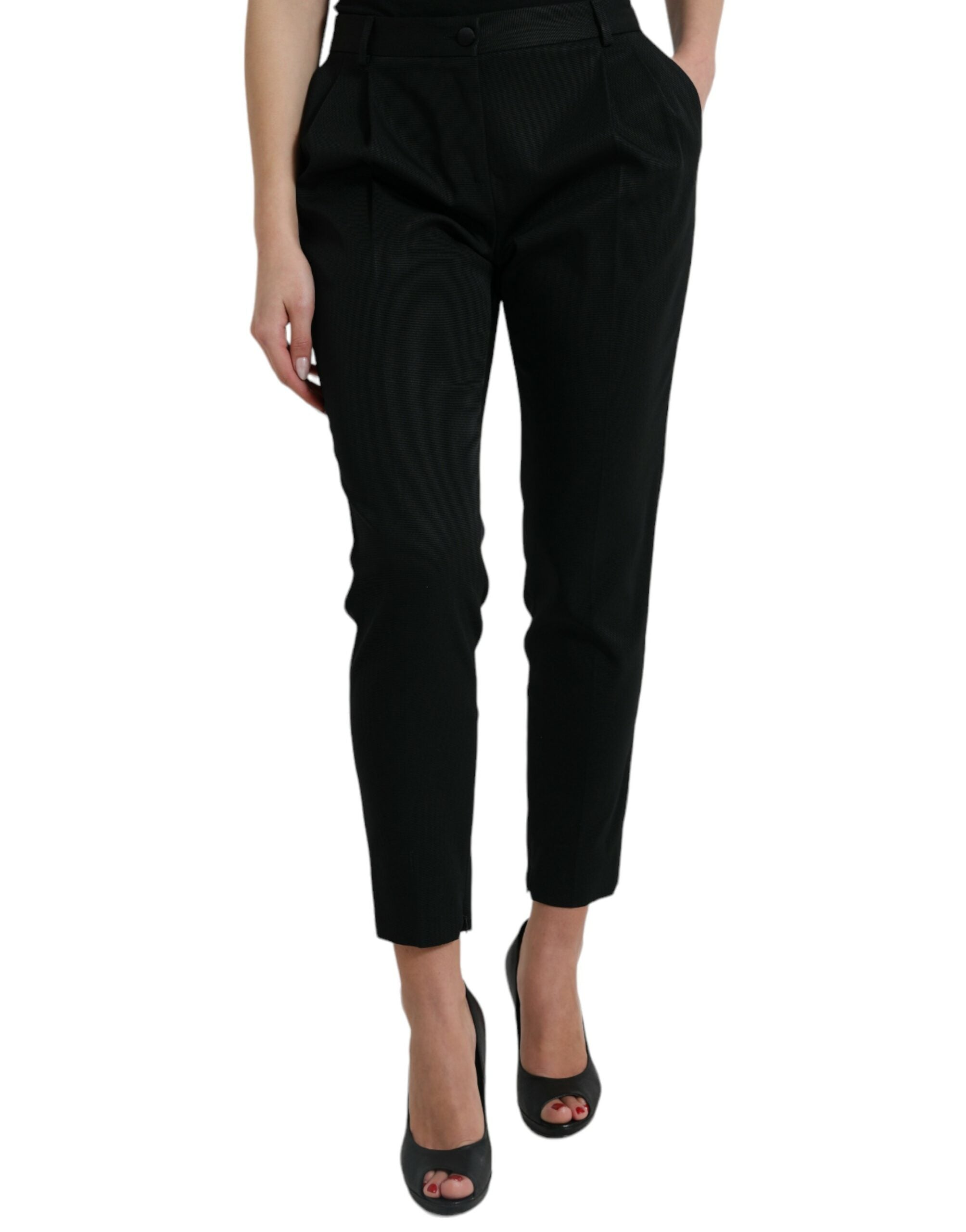 Dolce & Gabbana Elegante, hoch taillierte, verkürzte Hose mit konischer Passform