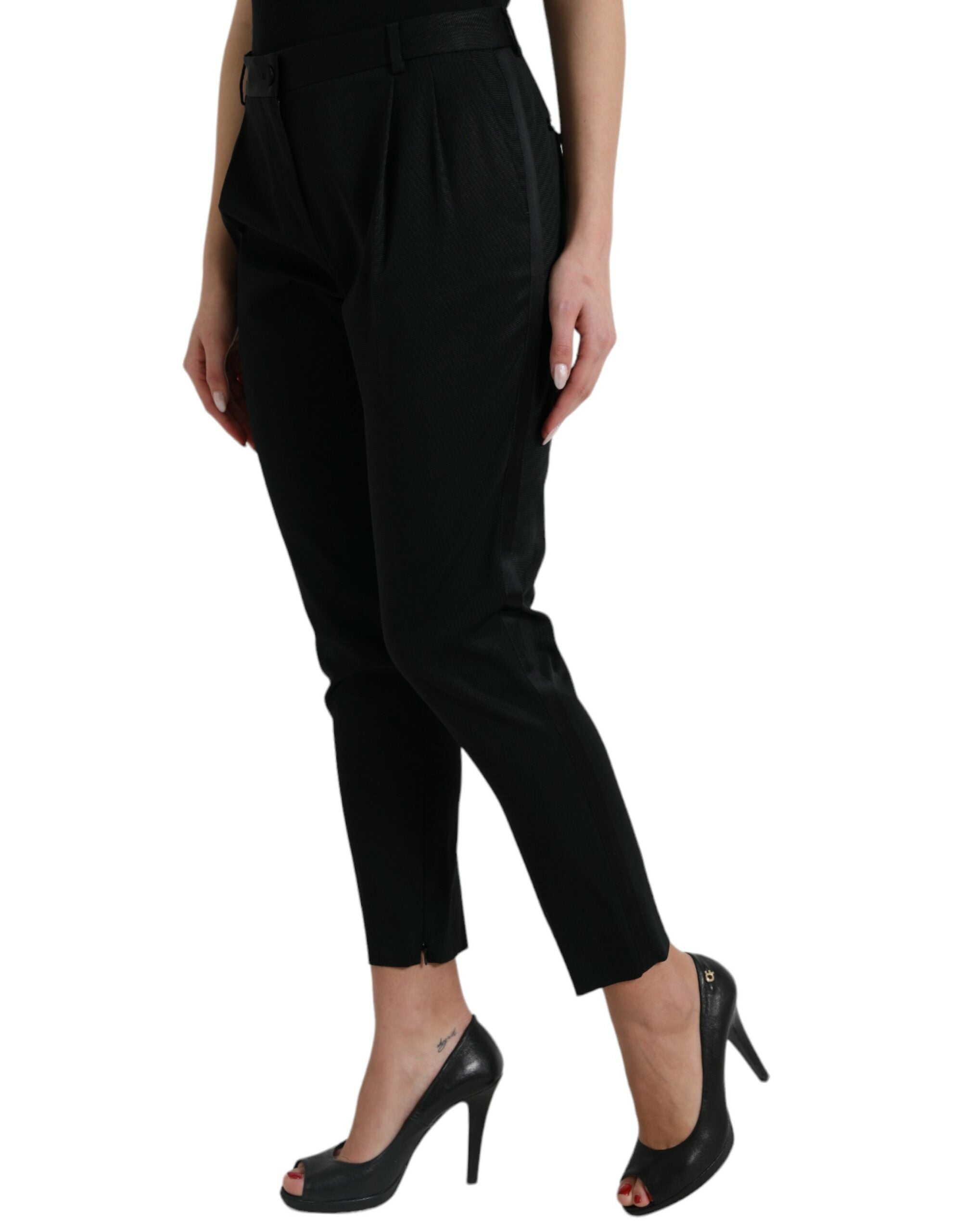 Dolce & Gabbana Elegante, hoch taillierte, verkürzte Hose mit konischer Passform
