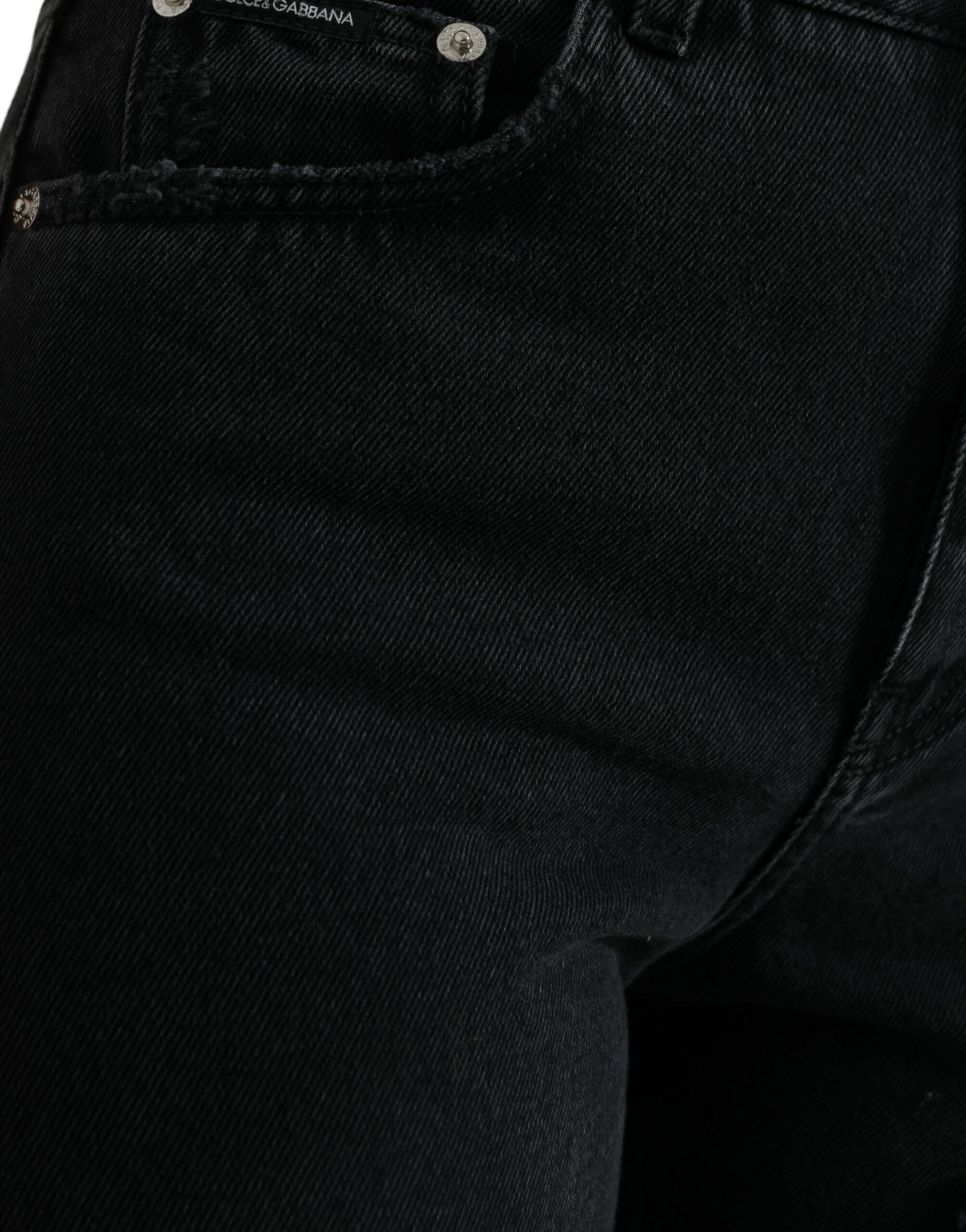 Dolce & Gabbana Elegante High-Waist-Stretch-Jeans in Schwarz