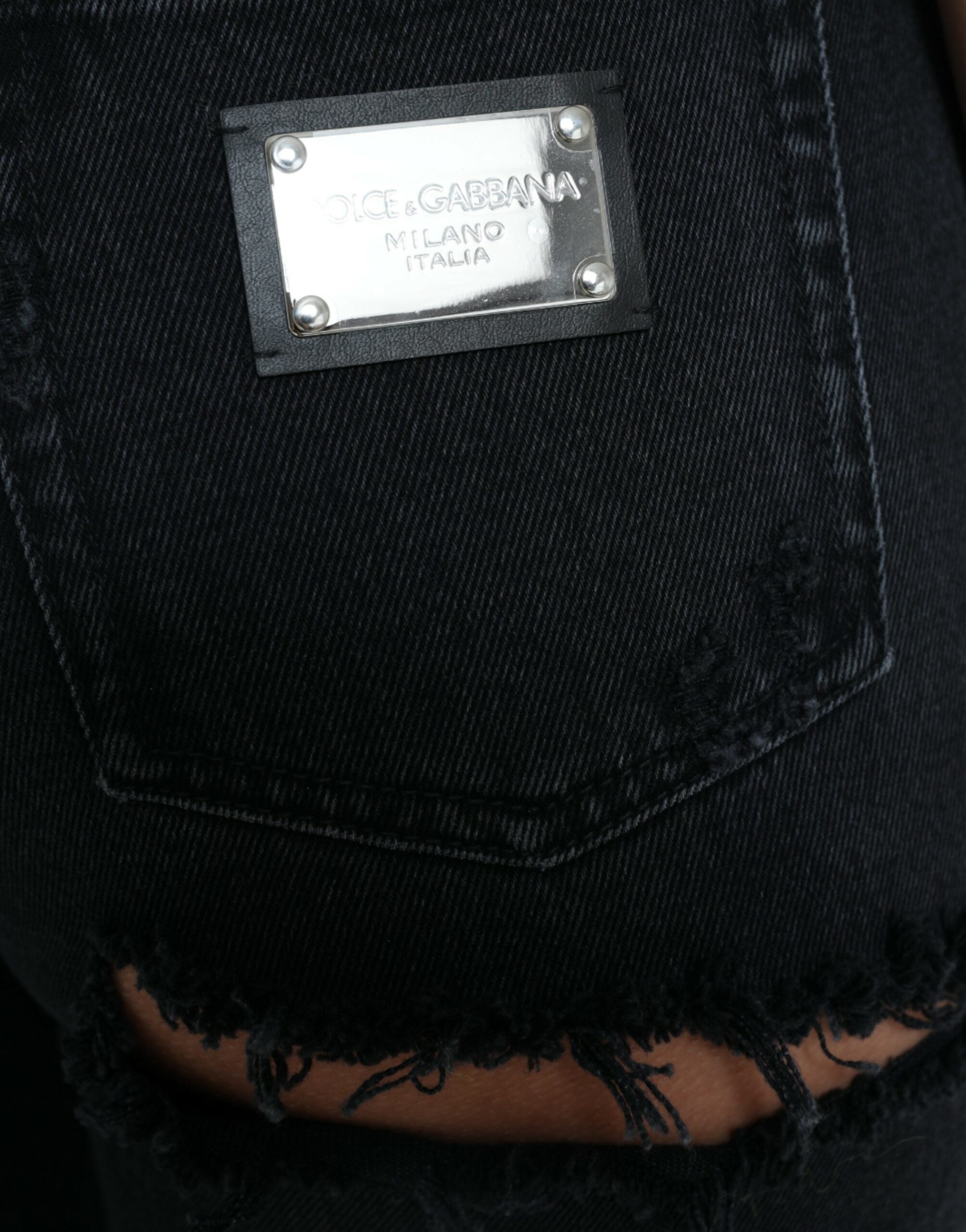Dolce & Gabbana Elegante High-Waist-Stretch-Jeans in Schwarz
