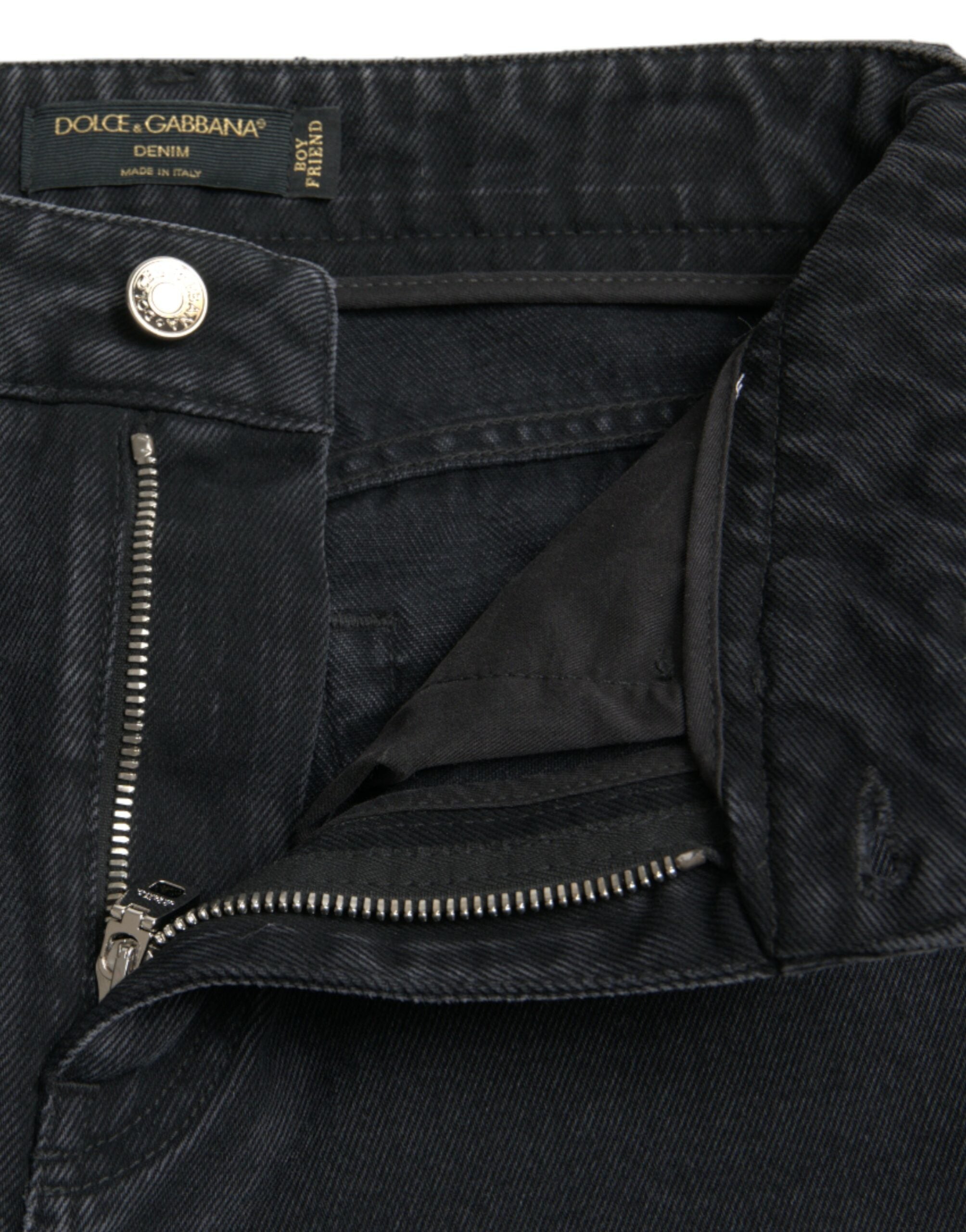 Dolce & Gabbana Elegante High-Waist-Stretch-Jeans in Schwarz