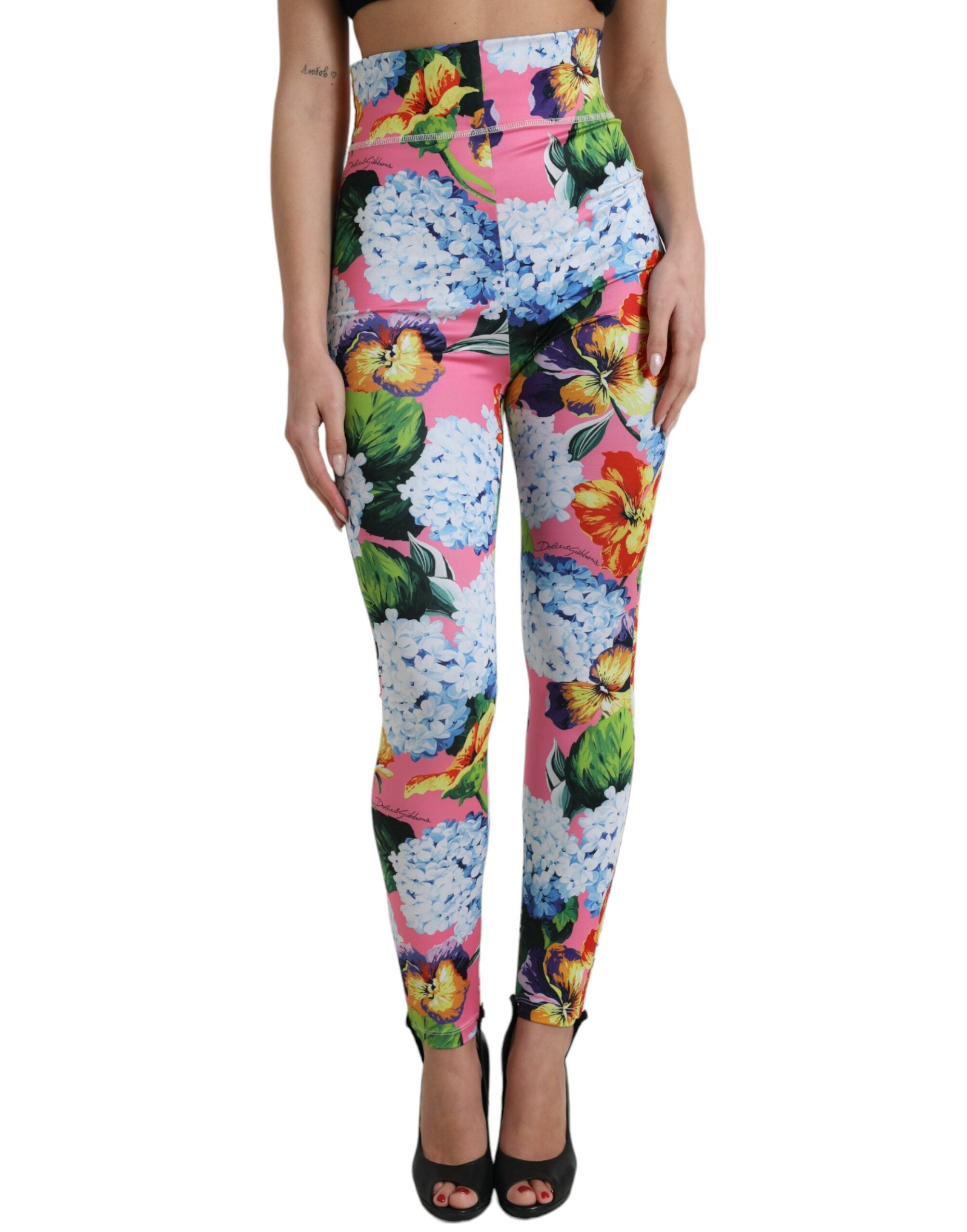 Colanți Dolce & Gabbana Exquisite Floral cu talie înaltă