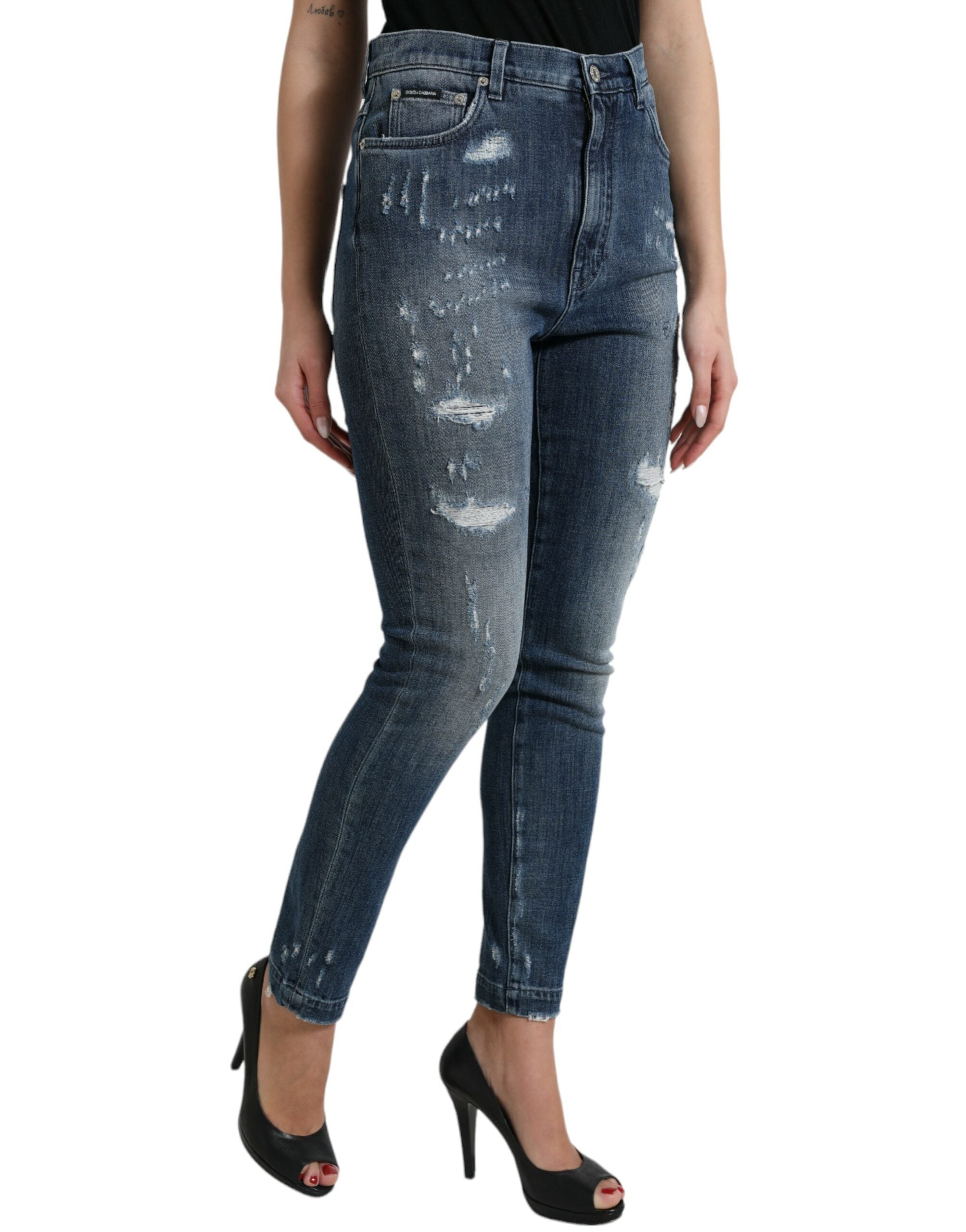 Dolce & Gabbana Elegante Stretch-Jeans mit hoher Taille