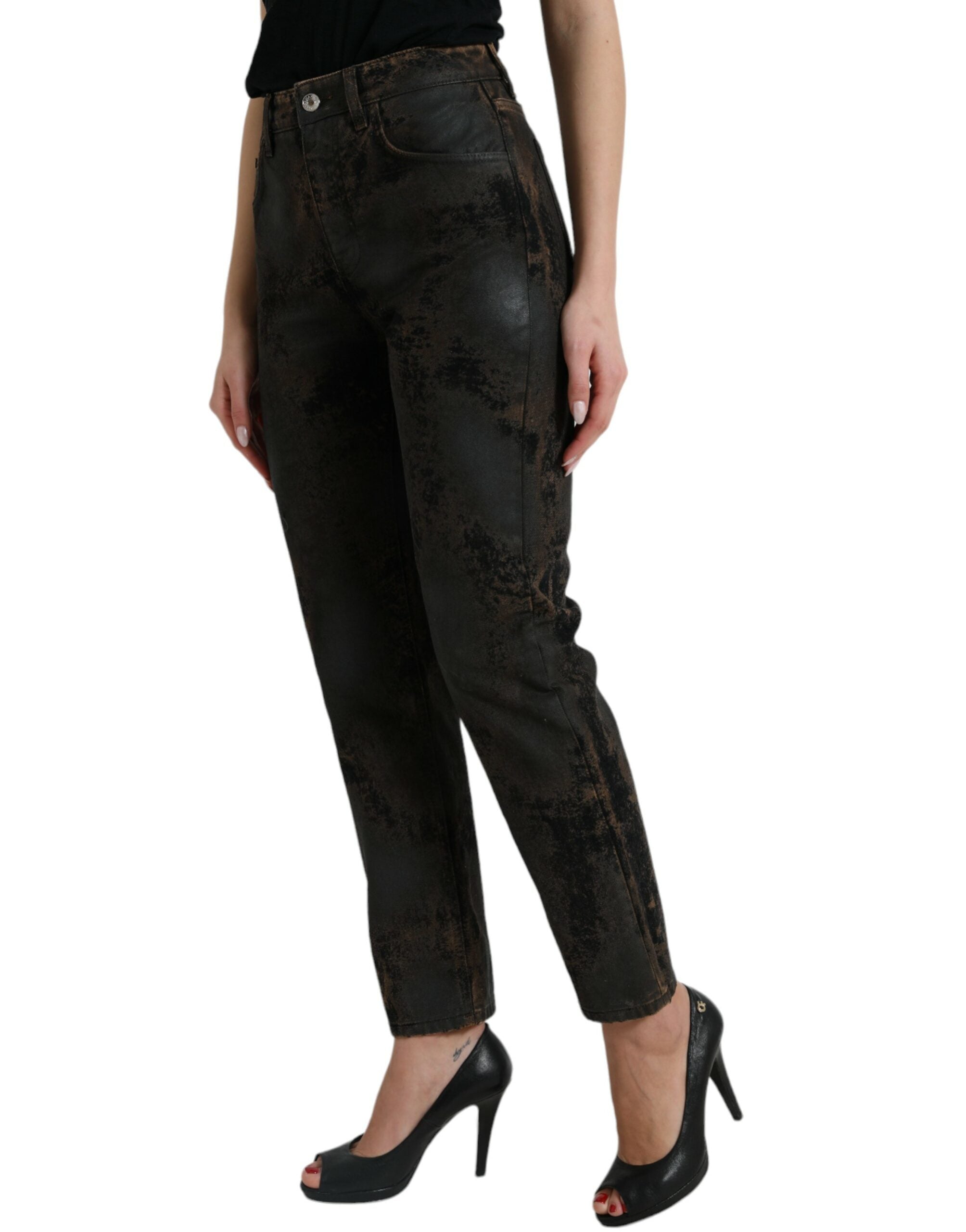 Blugi elastici Dolce & Gabbana Chic Boyfriend cu talie medie