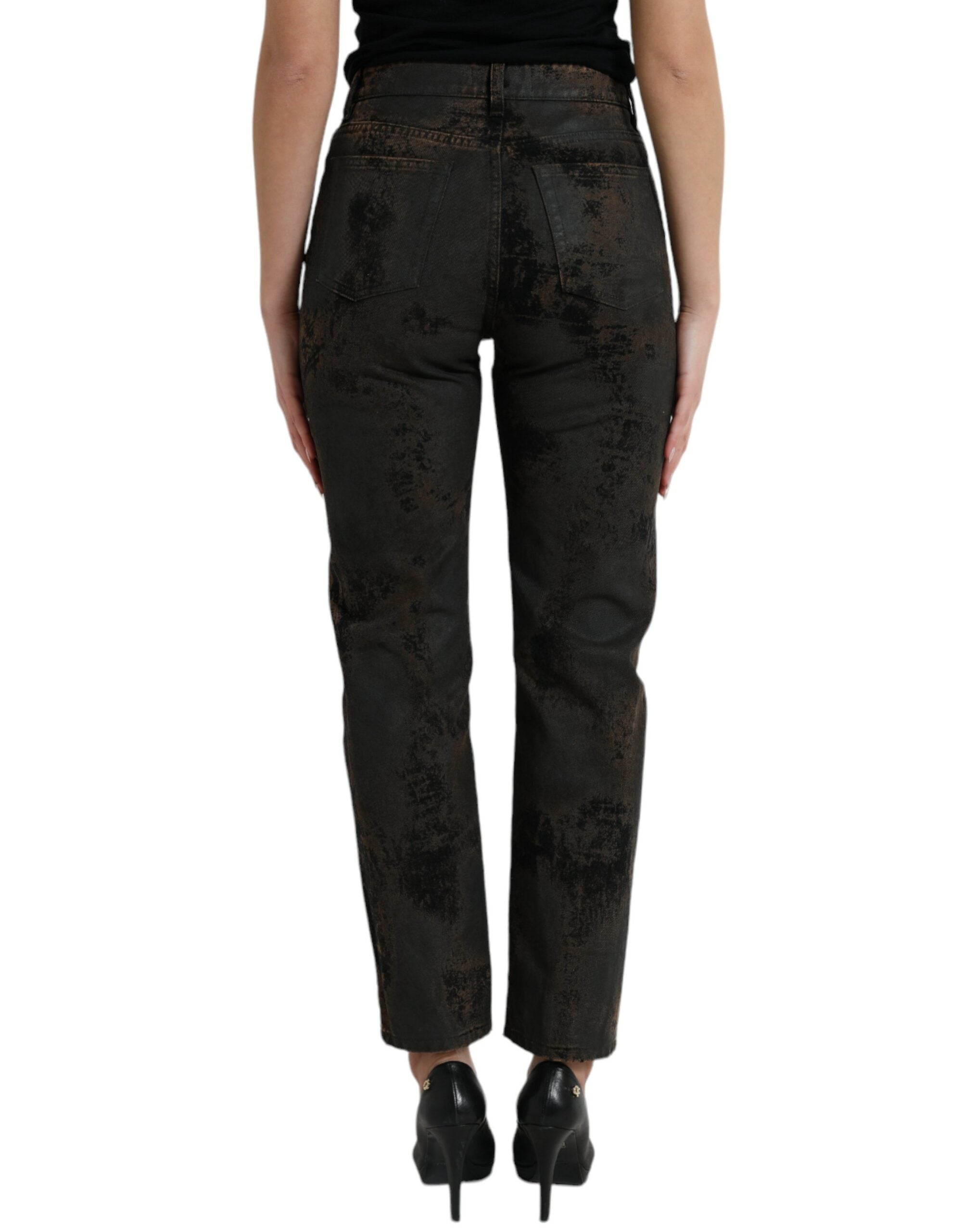 Blugi elastici Dolce & Gabbana Chic Boyfriend cu talie medie