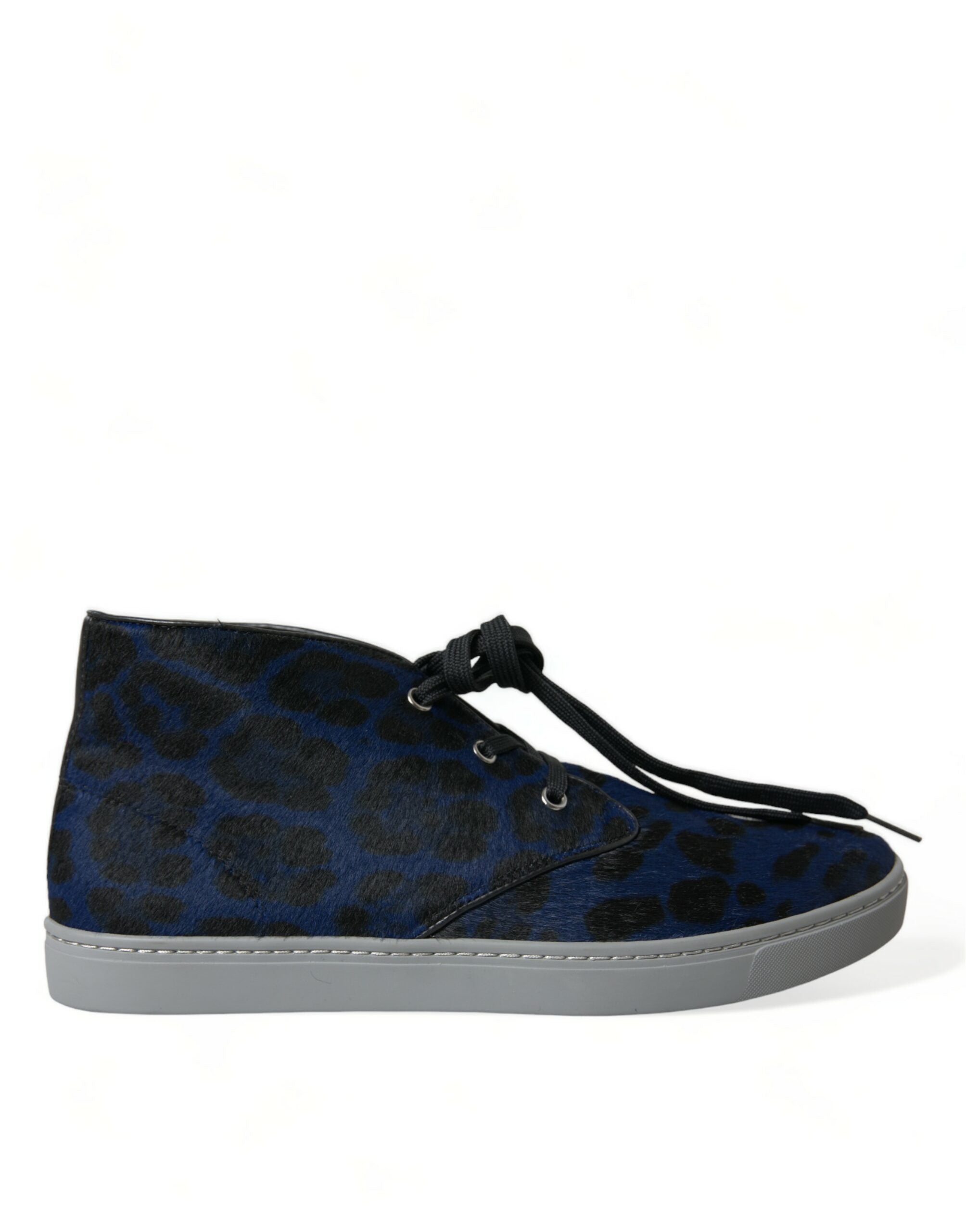 Dolce & Gabbana – Schicke Mid-Top-Sneakers mit blauem Leopardenmuster