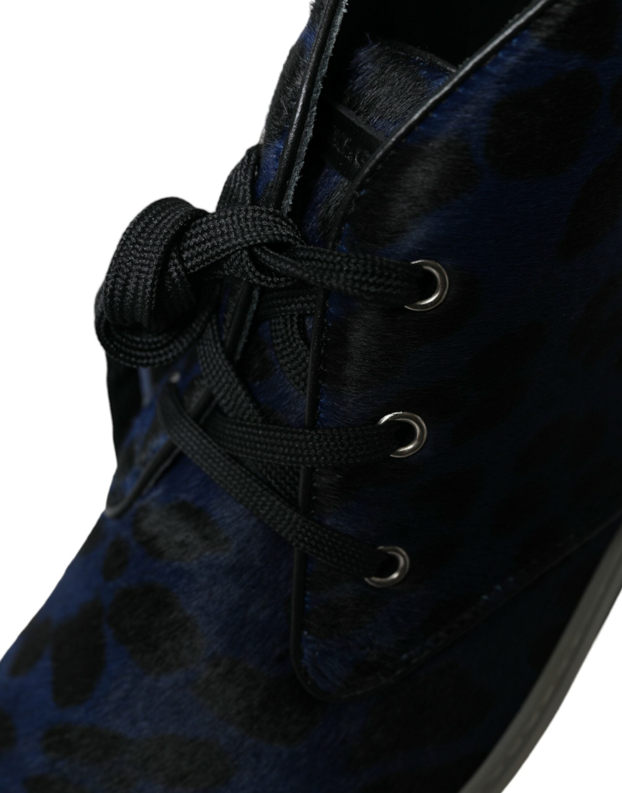 Dolce & Gabbana – Schicke Mid-Top-Sneakers mit blauem Leopardenmuster