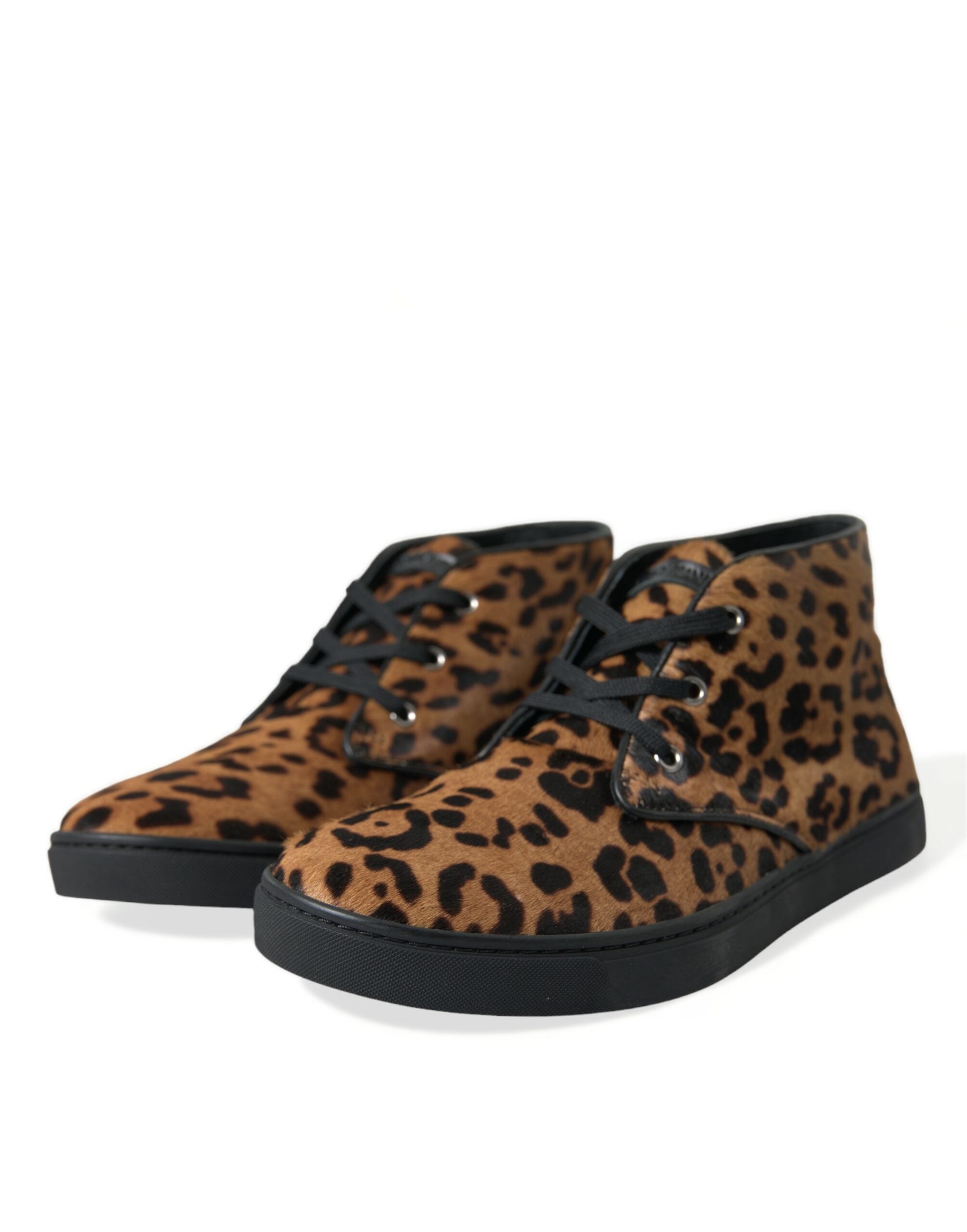 Dolce & Gabbana Elegante Mid-Top-Sneaker mit Leopardenmuster