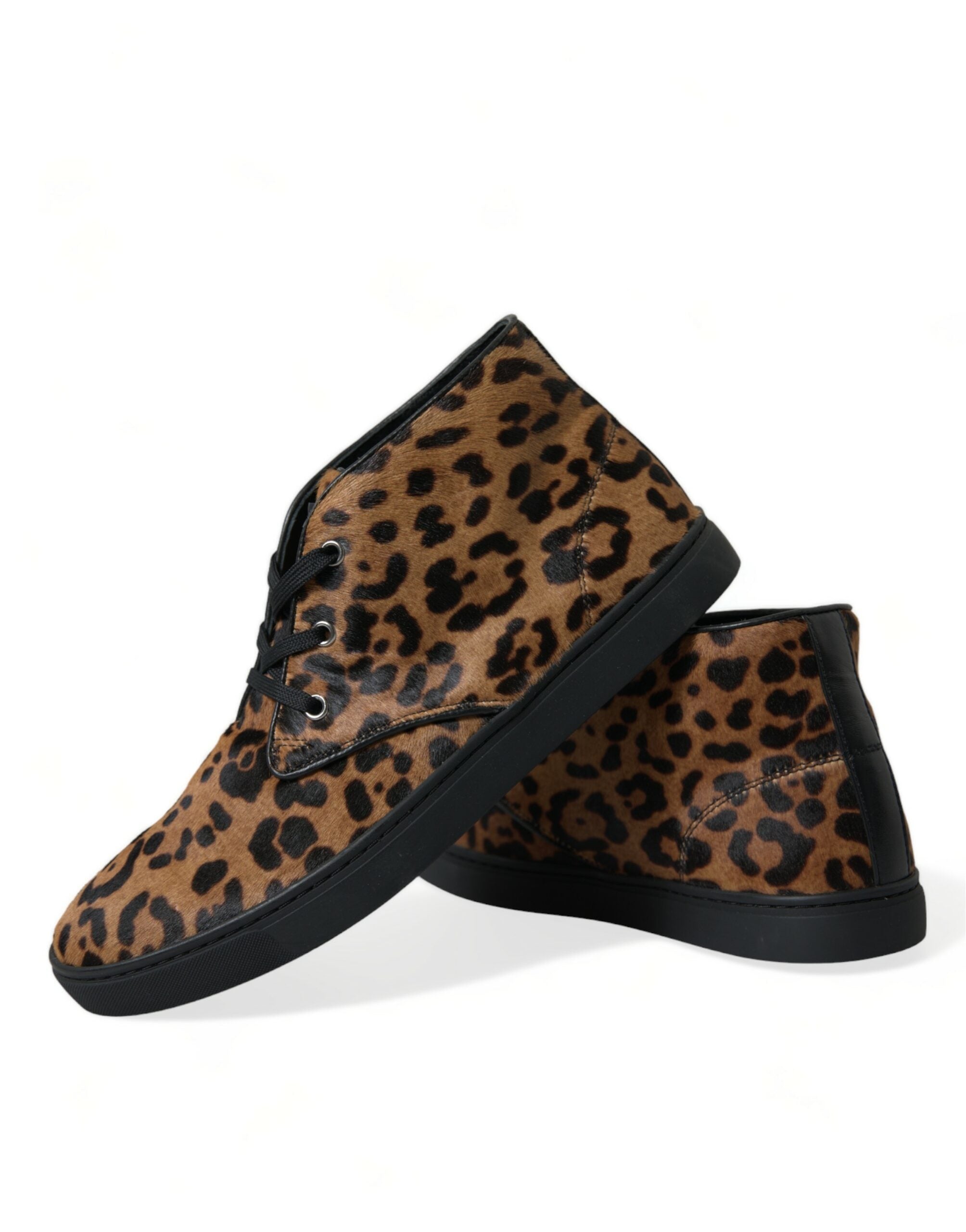Dolce & Gabbana Elegante Mid-Top-Sneaker mit Leopardenmuster