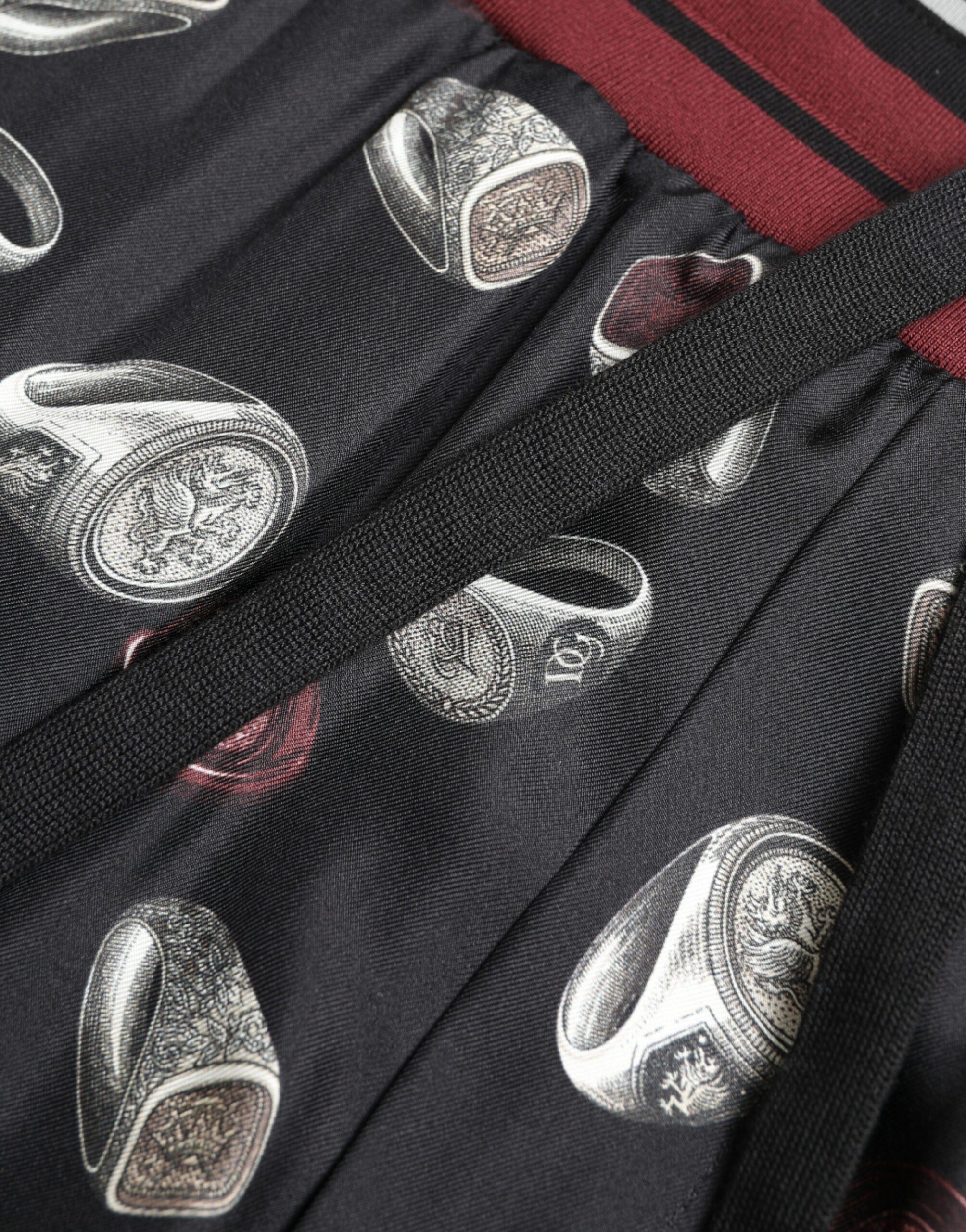 Dolce & Gabbana Edle Jogginghose aus Seide mit Ring-Print