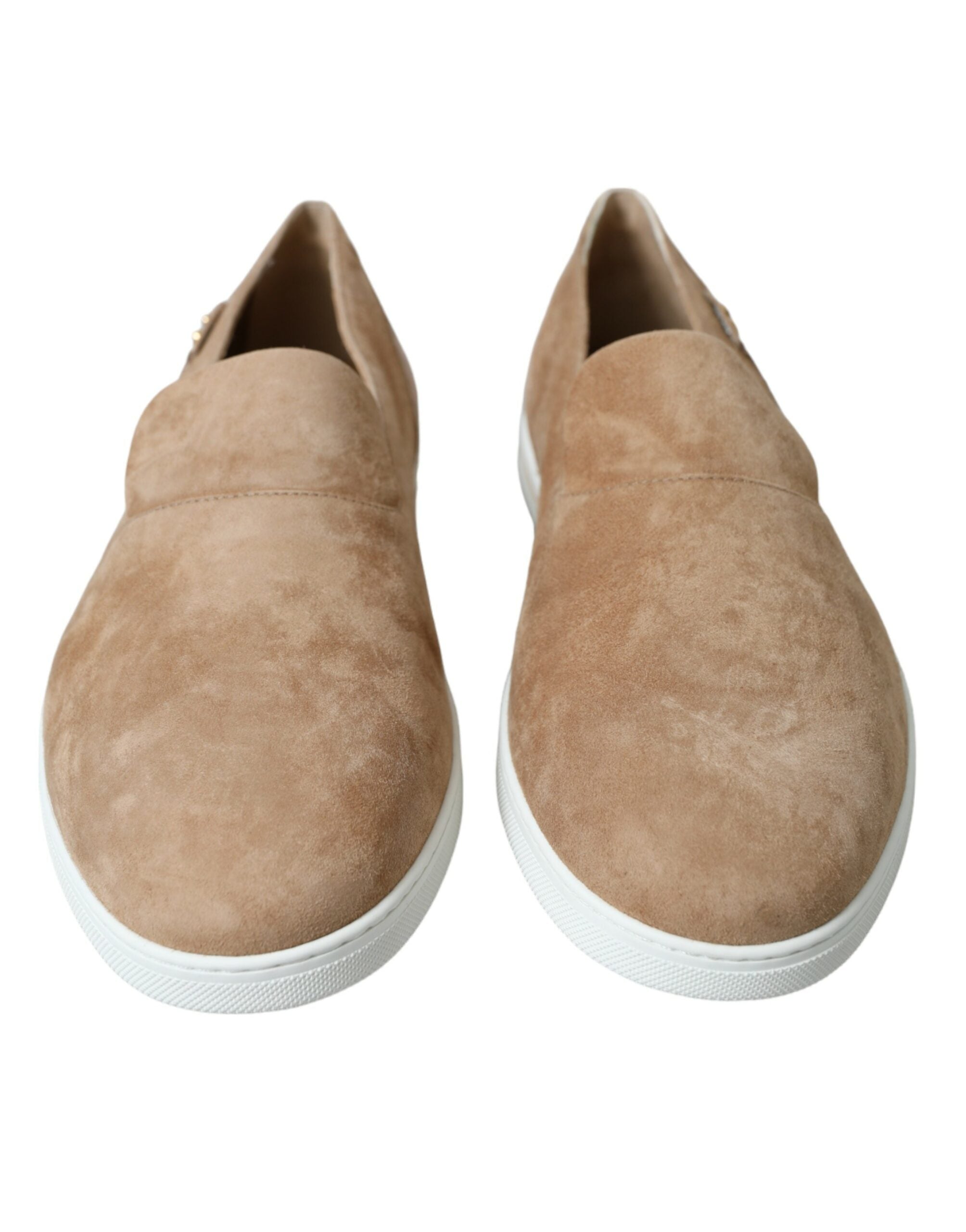 Mocasini eleganți din piele bej Dolce & Gabbana