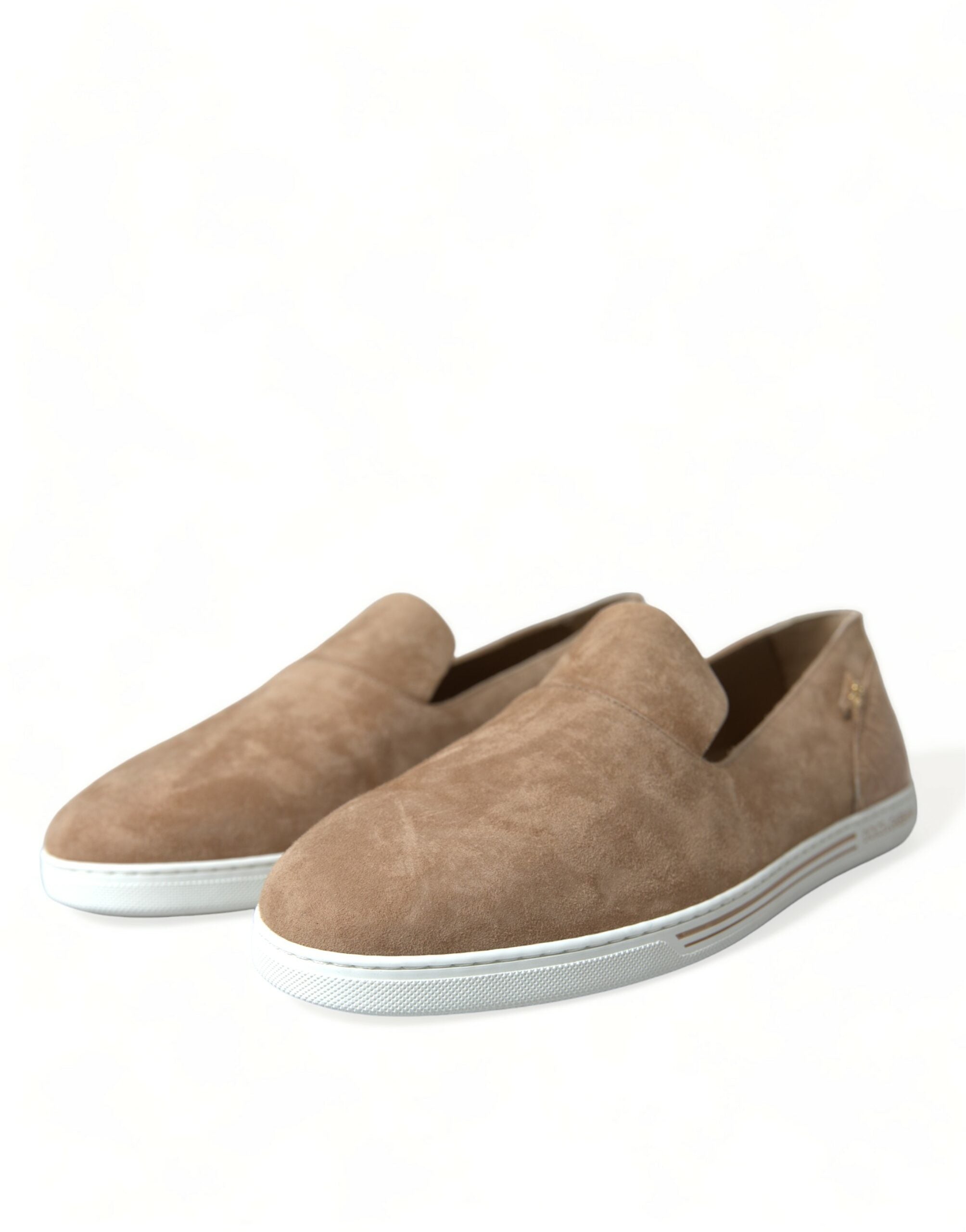 Mocasini eleganți din piele bej Dolce & Gabbana