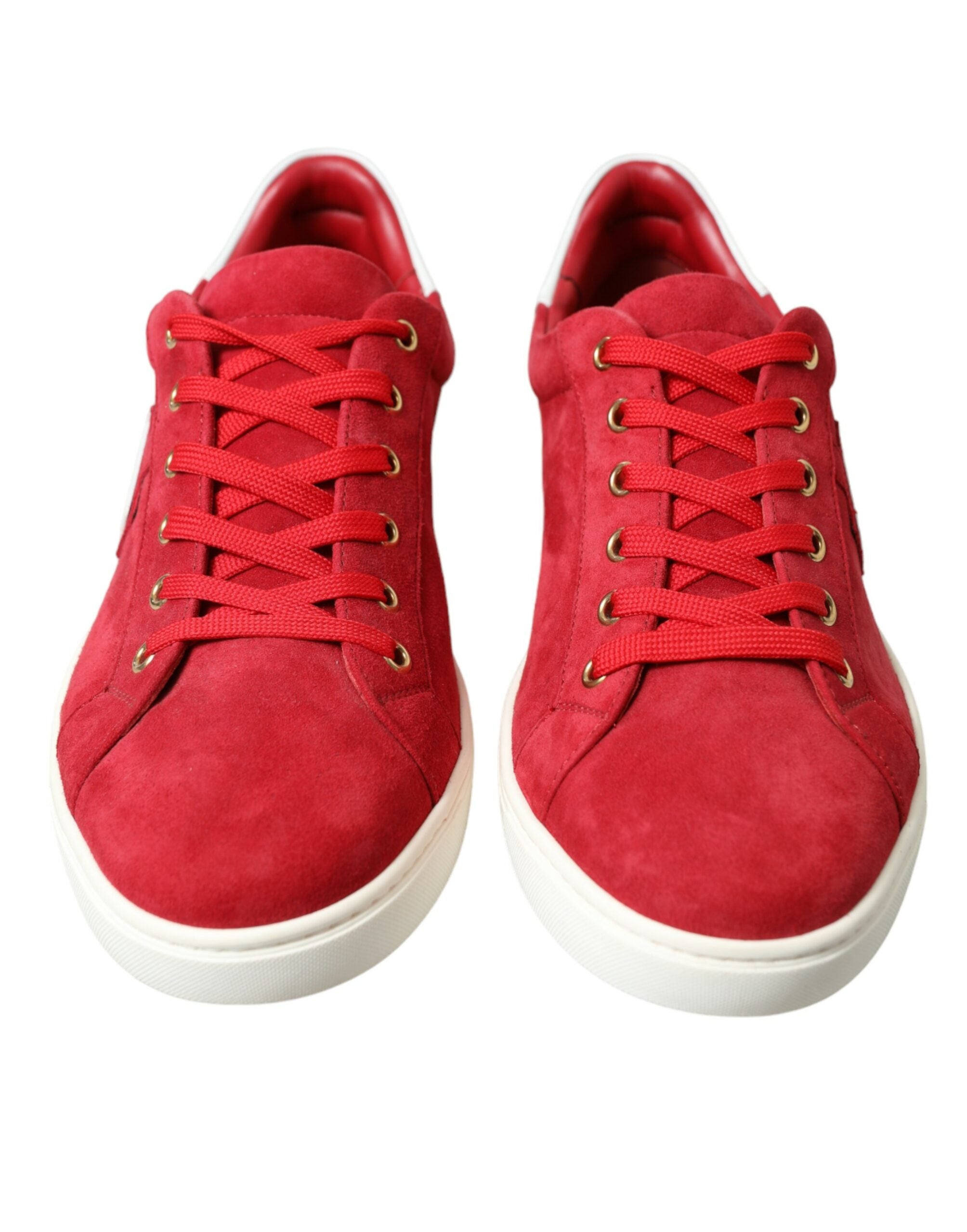 Dolce & Gabbana Elegante rot-weiße Low-Top-Sneaker