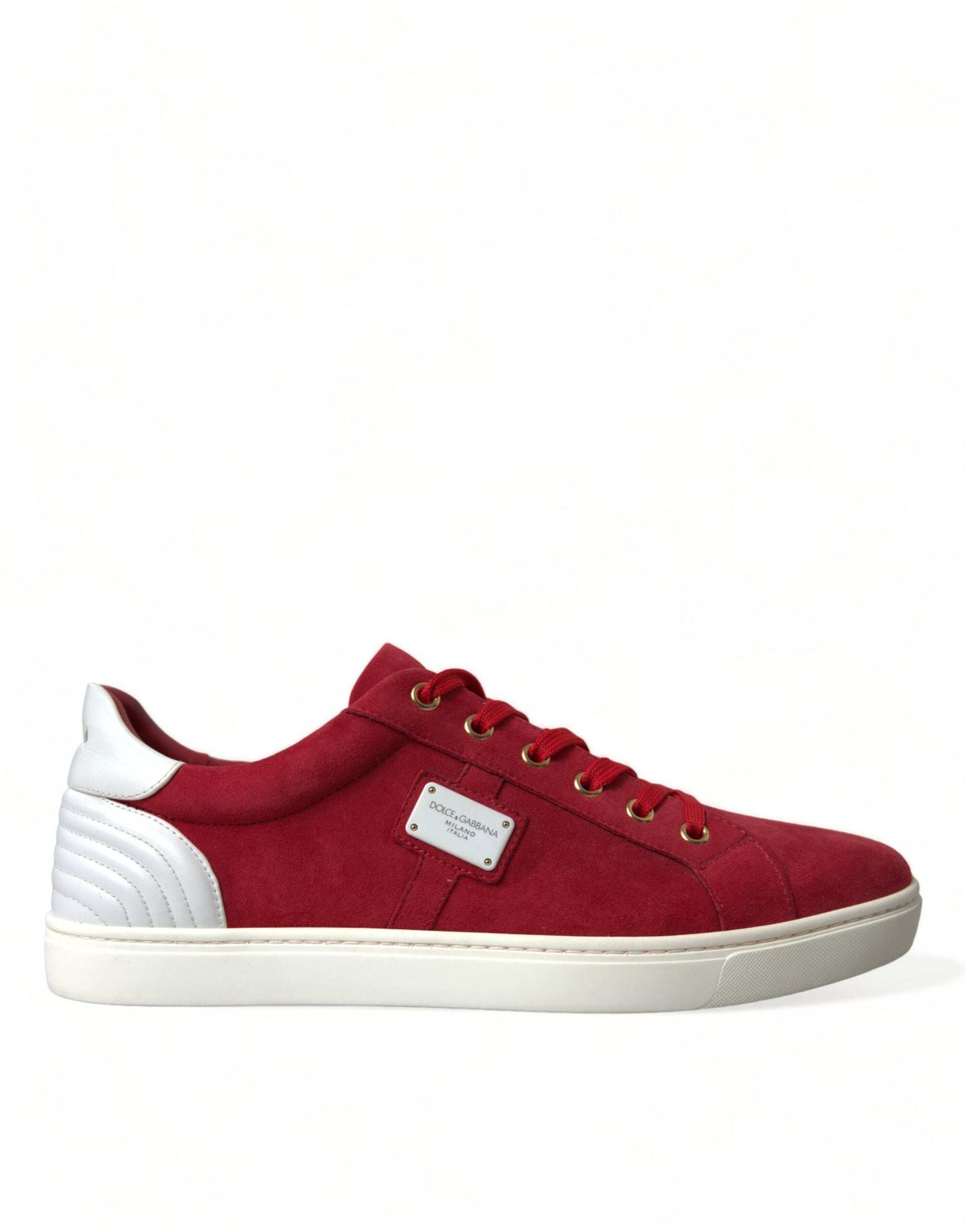 Dolce & Gabbana Elegante rot-weiße Low-Top-Sneaker