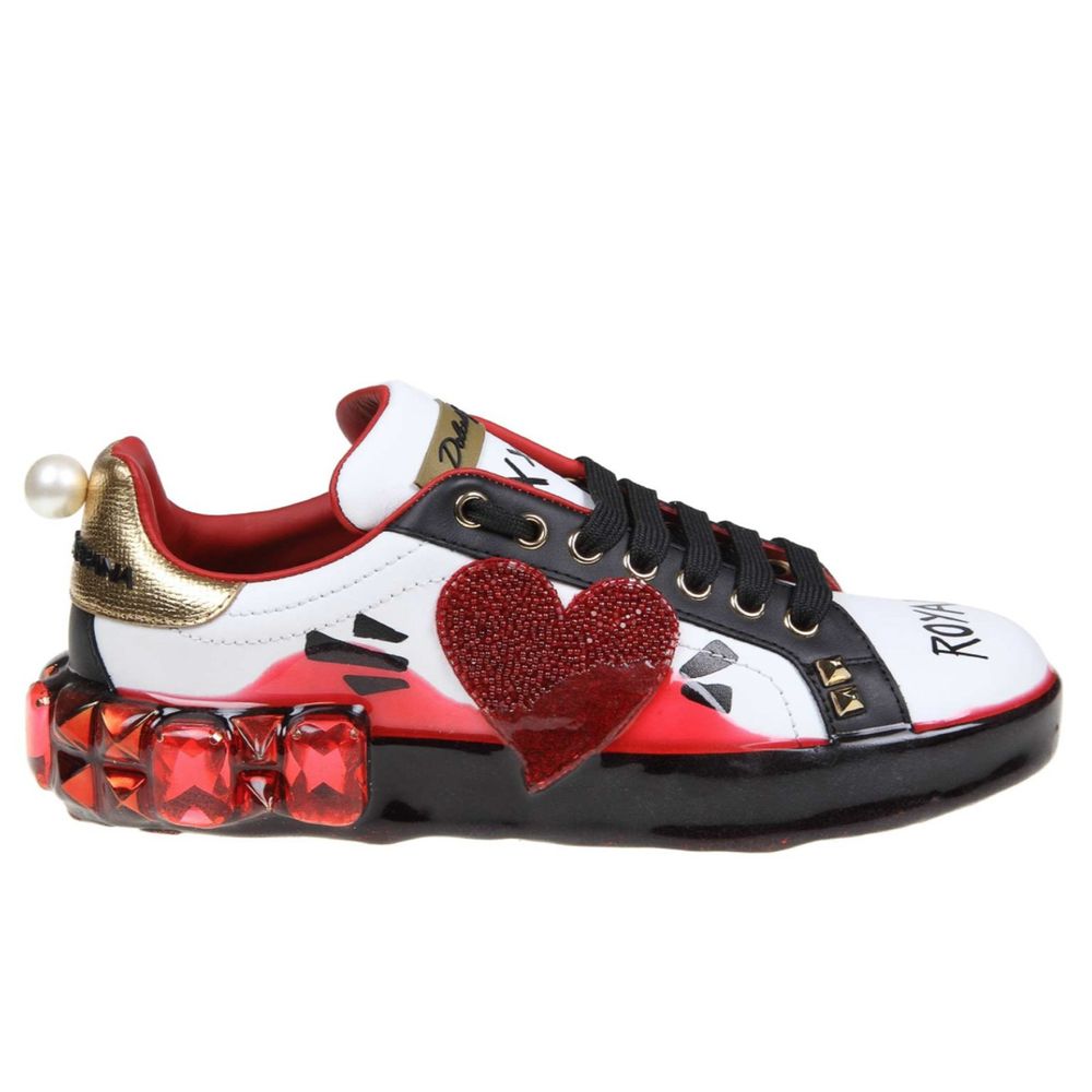 Pantofi sport Dolce & Gabbana din piele de vițel albă pentru femei