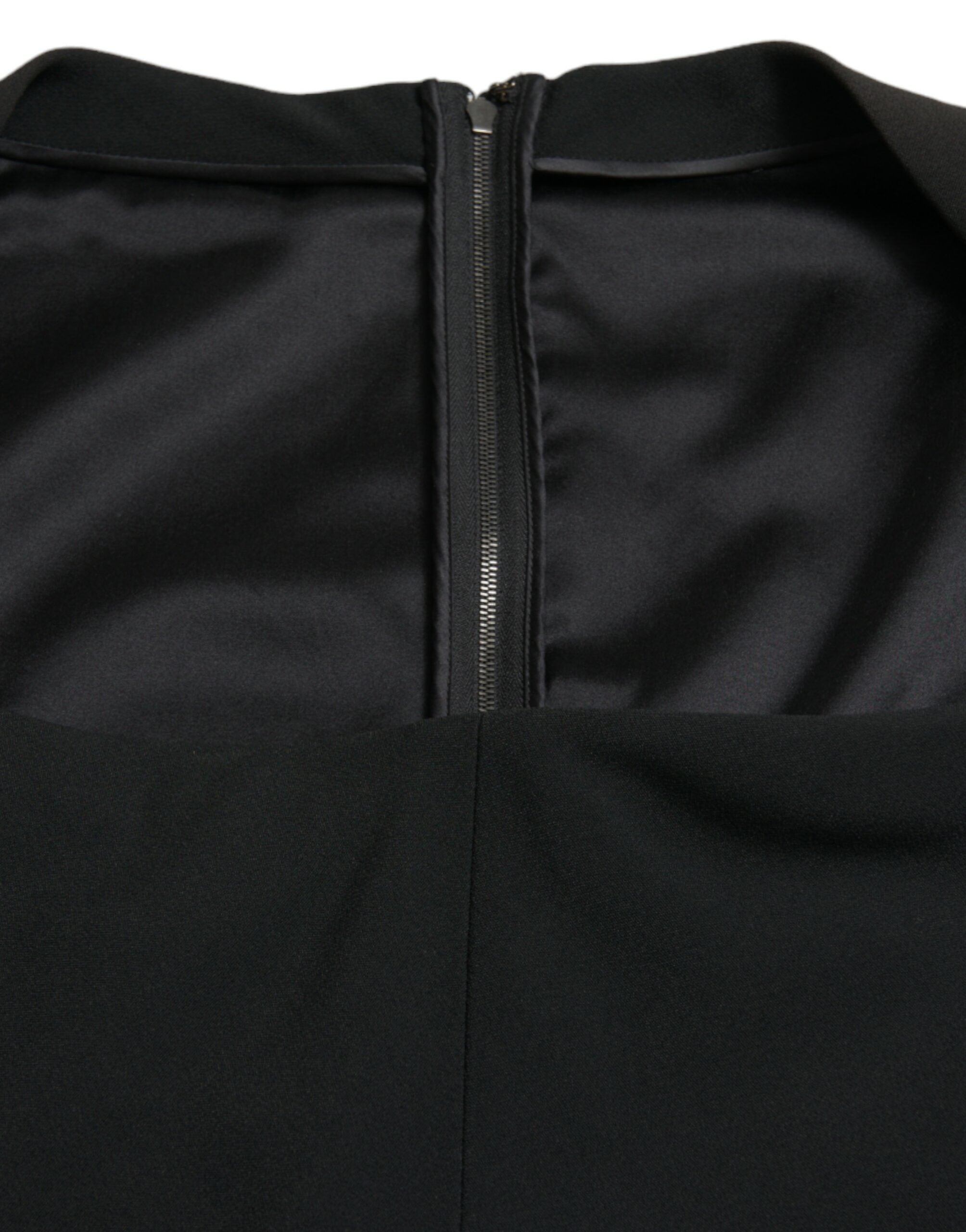 Dolce & Gabbana Elegantes schwarzes Stretch-Cady-Midikleid