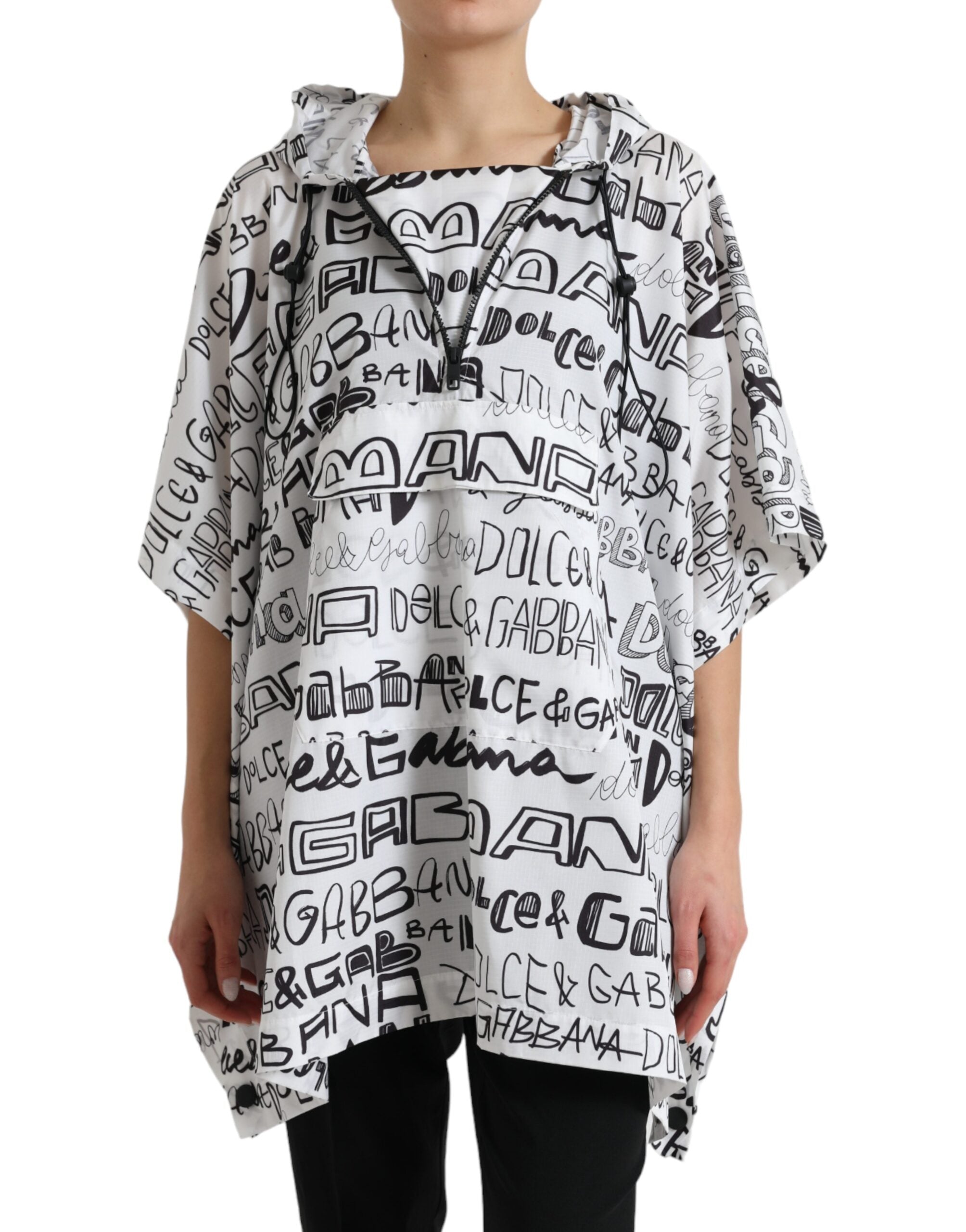 Dolce & Gabbana Tricou Blouson Chic cu glugă și imprimeu cu logo