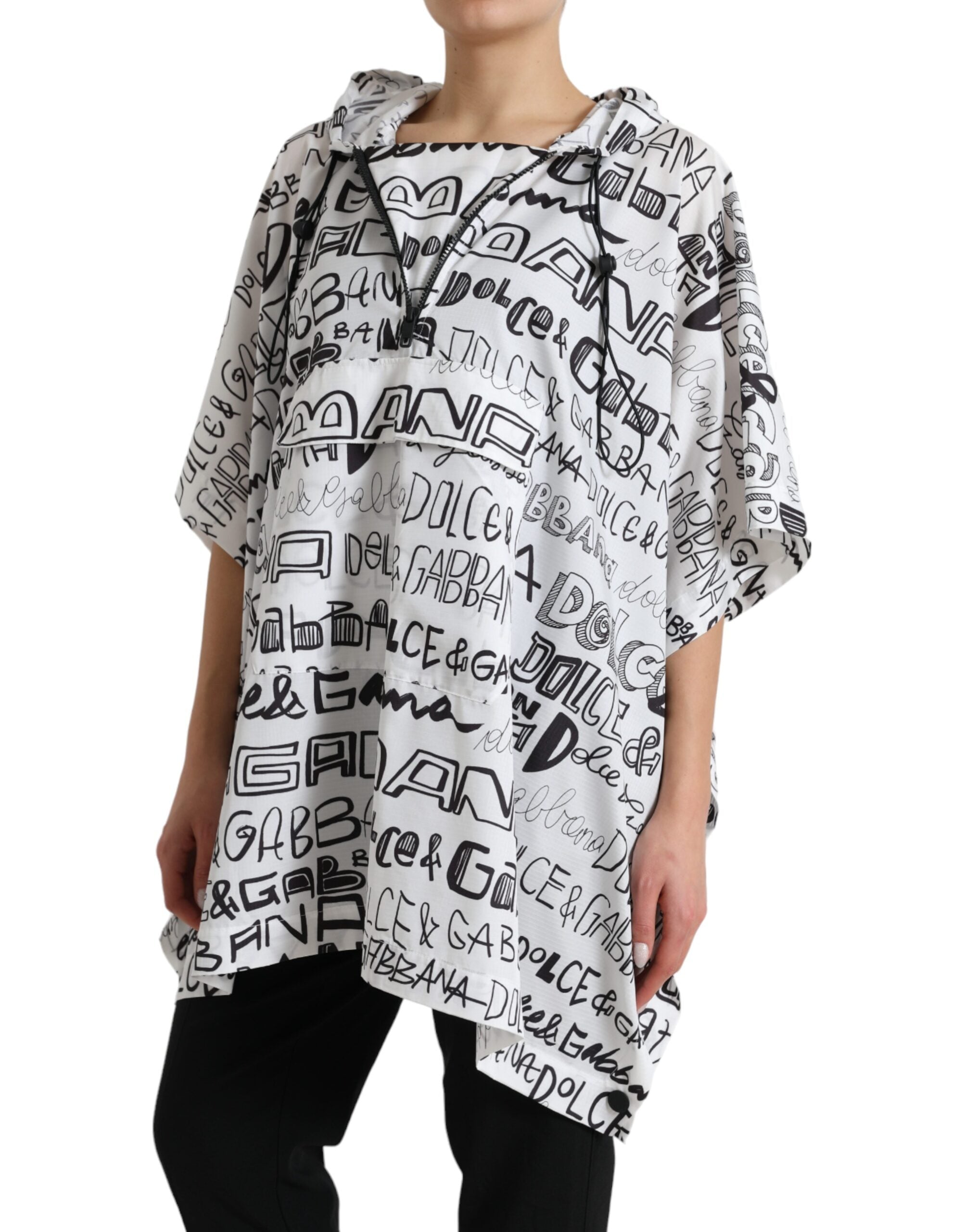 Dolce & Gabbana Tricou Blouson Chic cu glugă și imprimeu cu logo