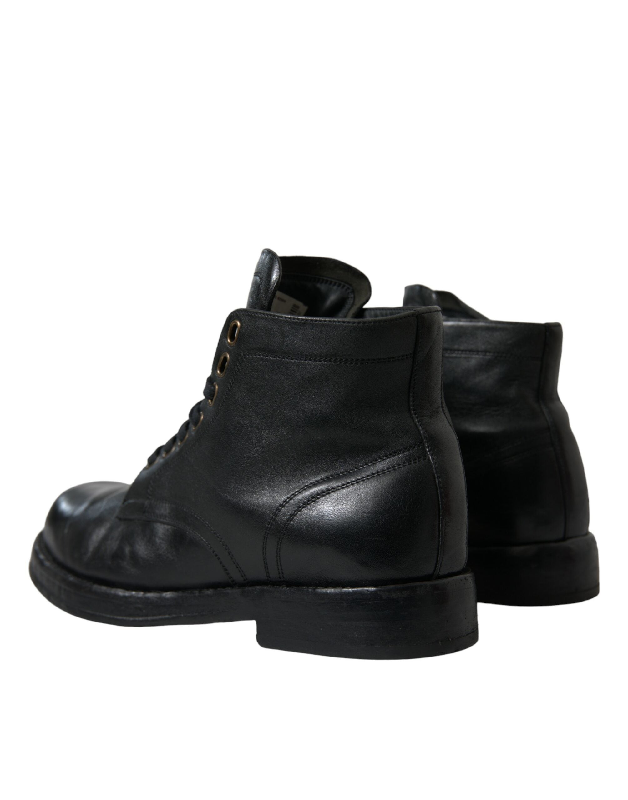 Dolce & Gabbana Elegante Stiefeletten aus schwarzem Pferdeleder