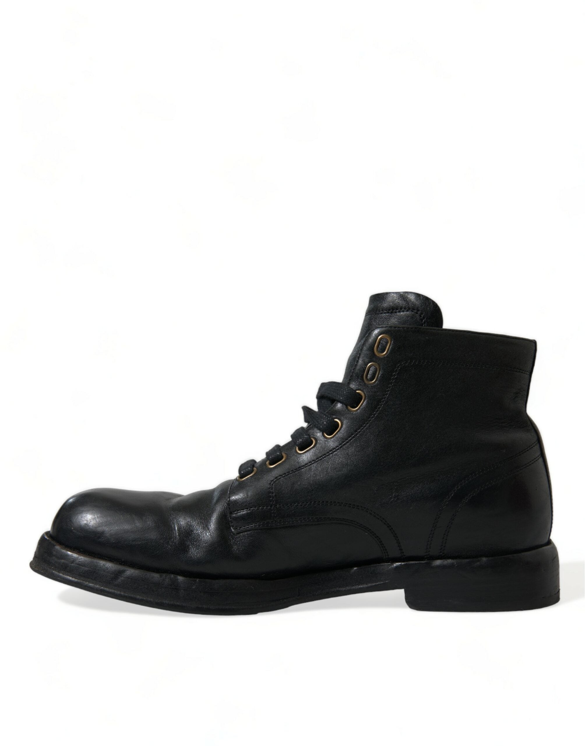 Dolce & Gabbana Elegante Stiefeletten aus schwarzem Pferdeleder