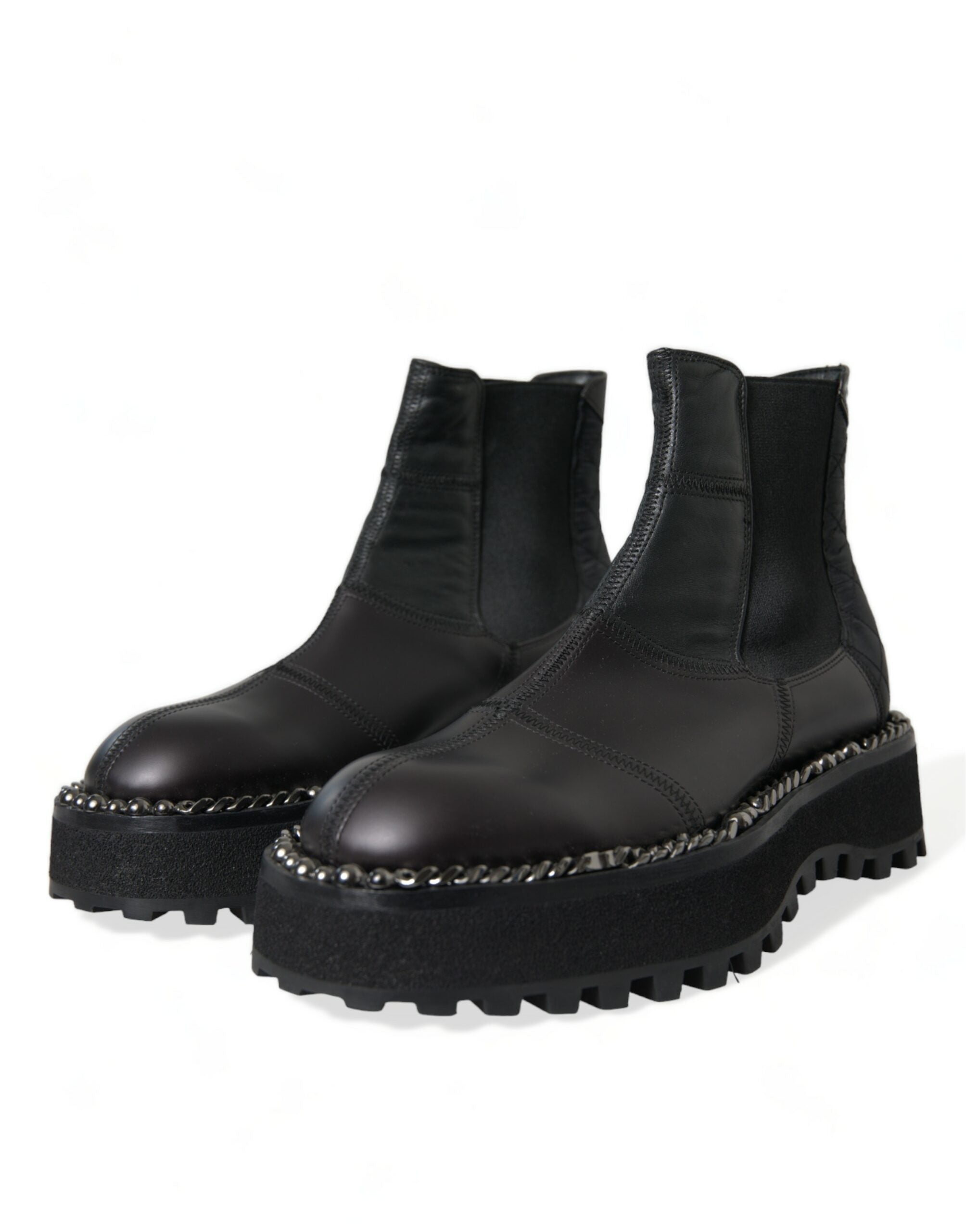Dolce & Gabbana Elegante schwarze Chelsea-Slipper