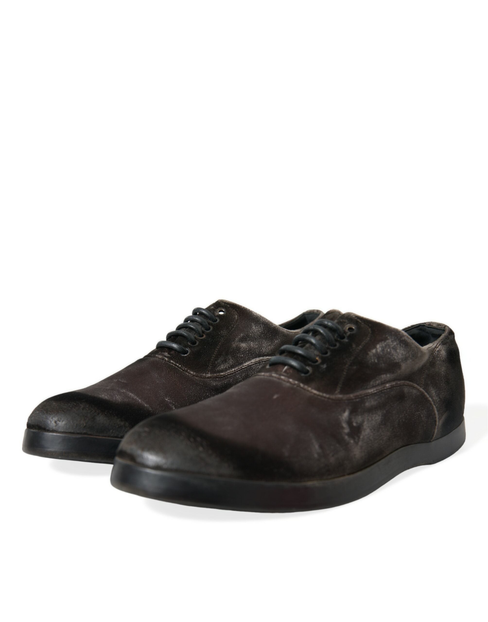 Dolce & Gabbana – Elegante Oxford-Schnürschuhe aus braunem Samt