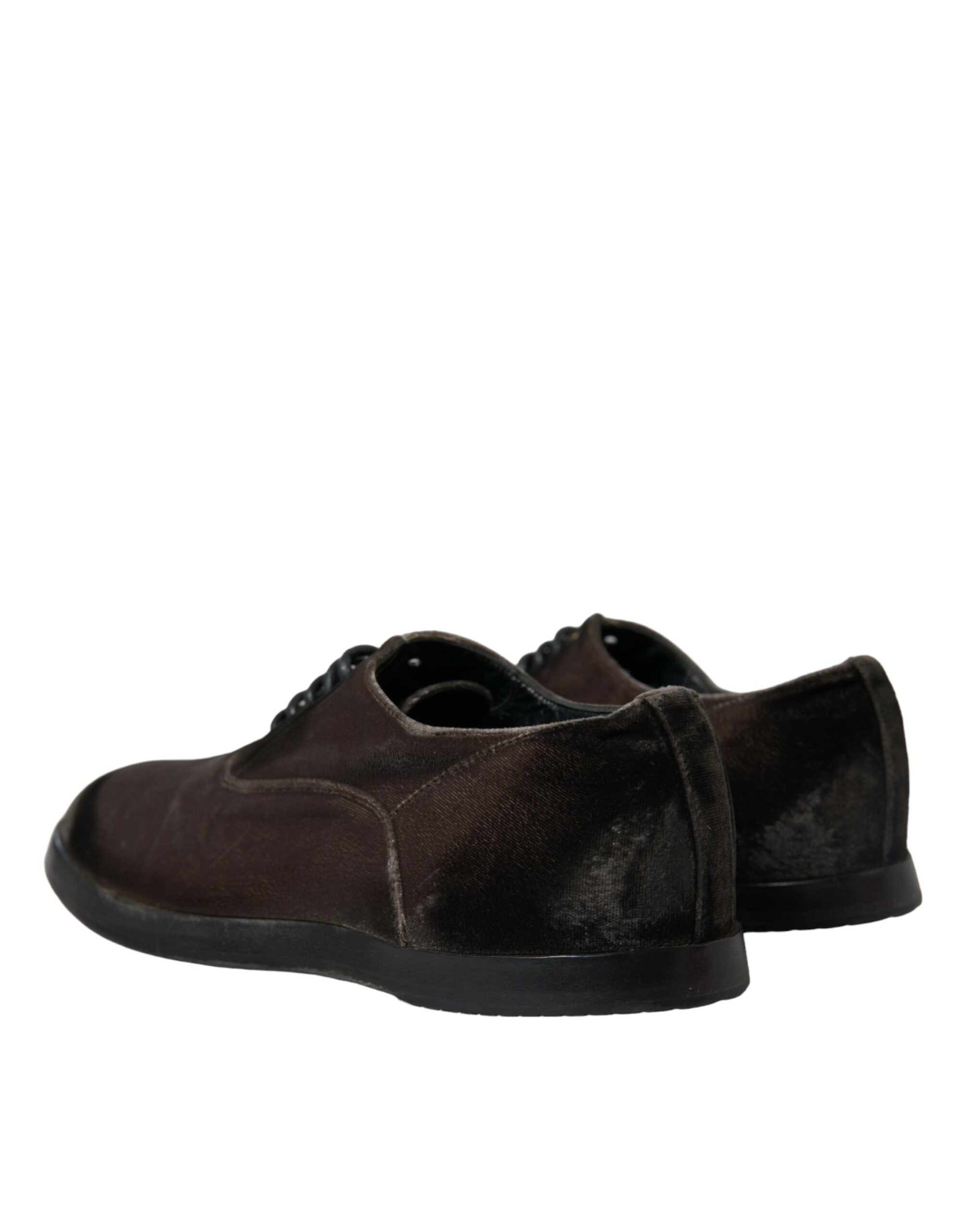 Dolce & Gabbana – Elegante Oxford-Schnürschuhe aus braunem Samt