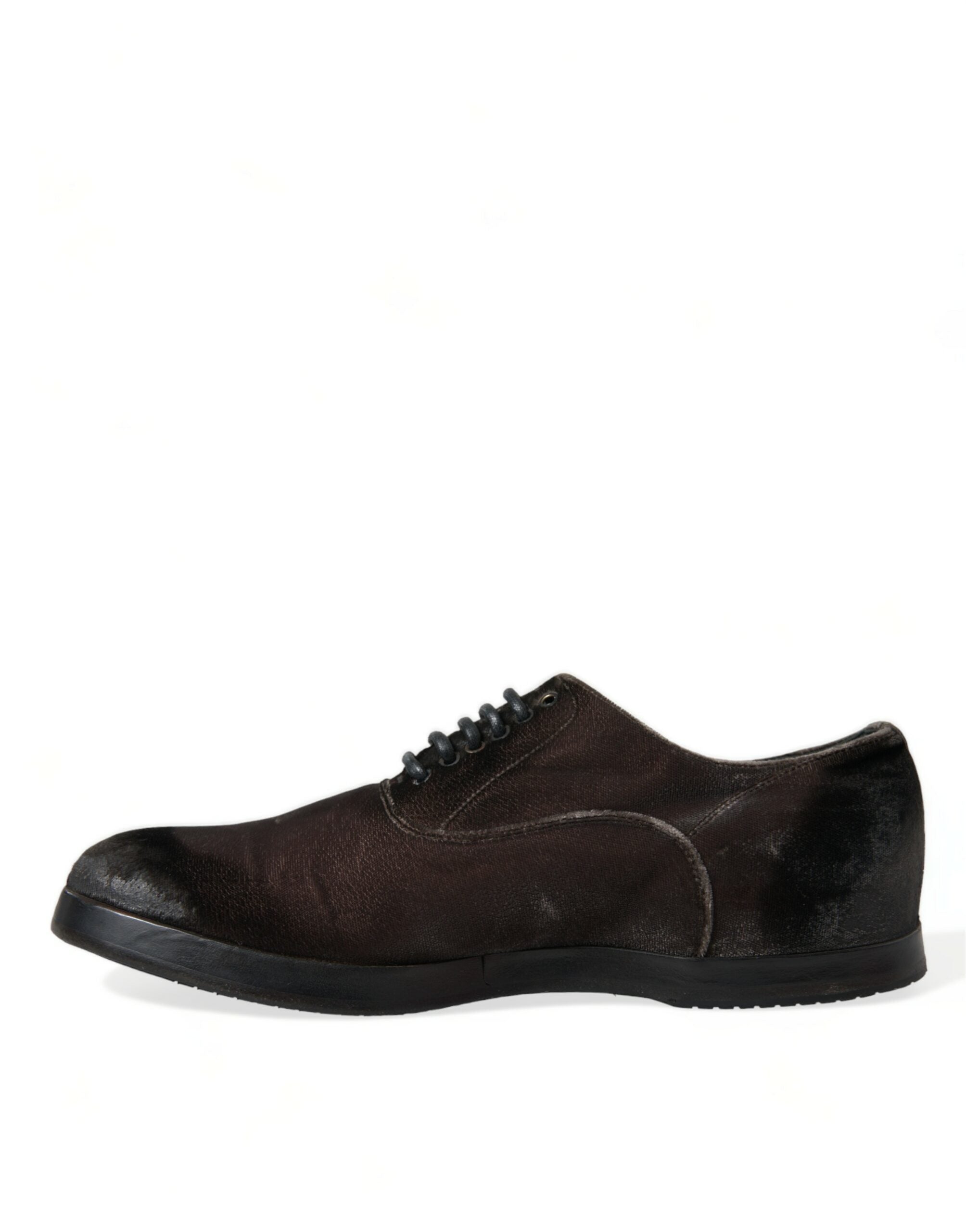 Dolce & Gabbana – Elegante Oxford-Schnürschuhe aus braunem Samt