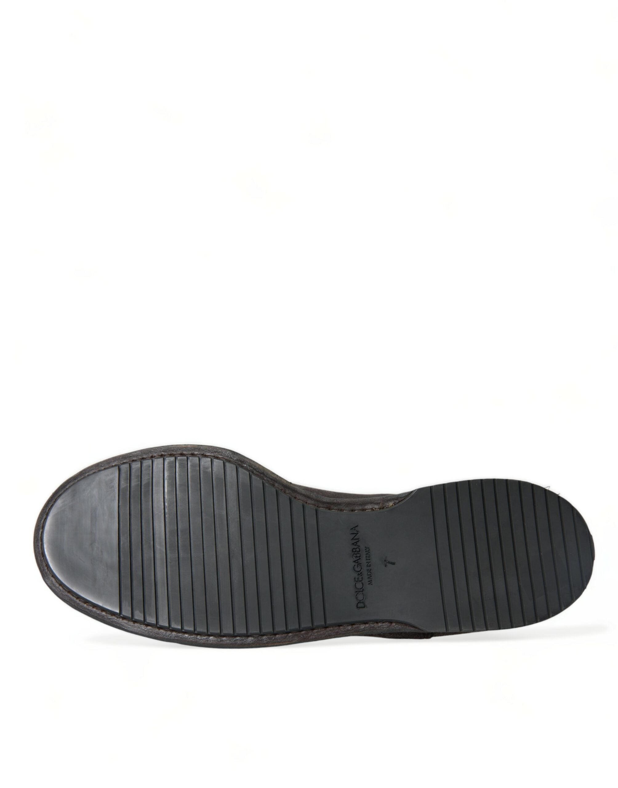Dolce & Gabbana – Elegante Oxford-Schnürschuhe aus braunem Samt