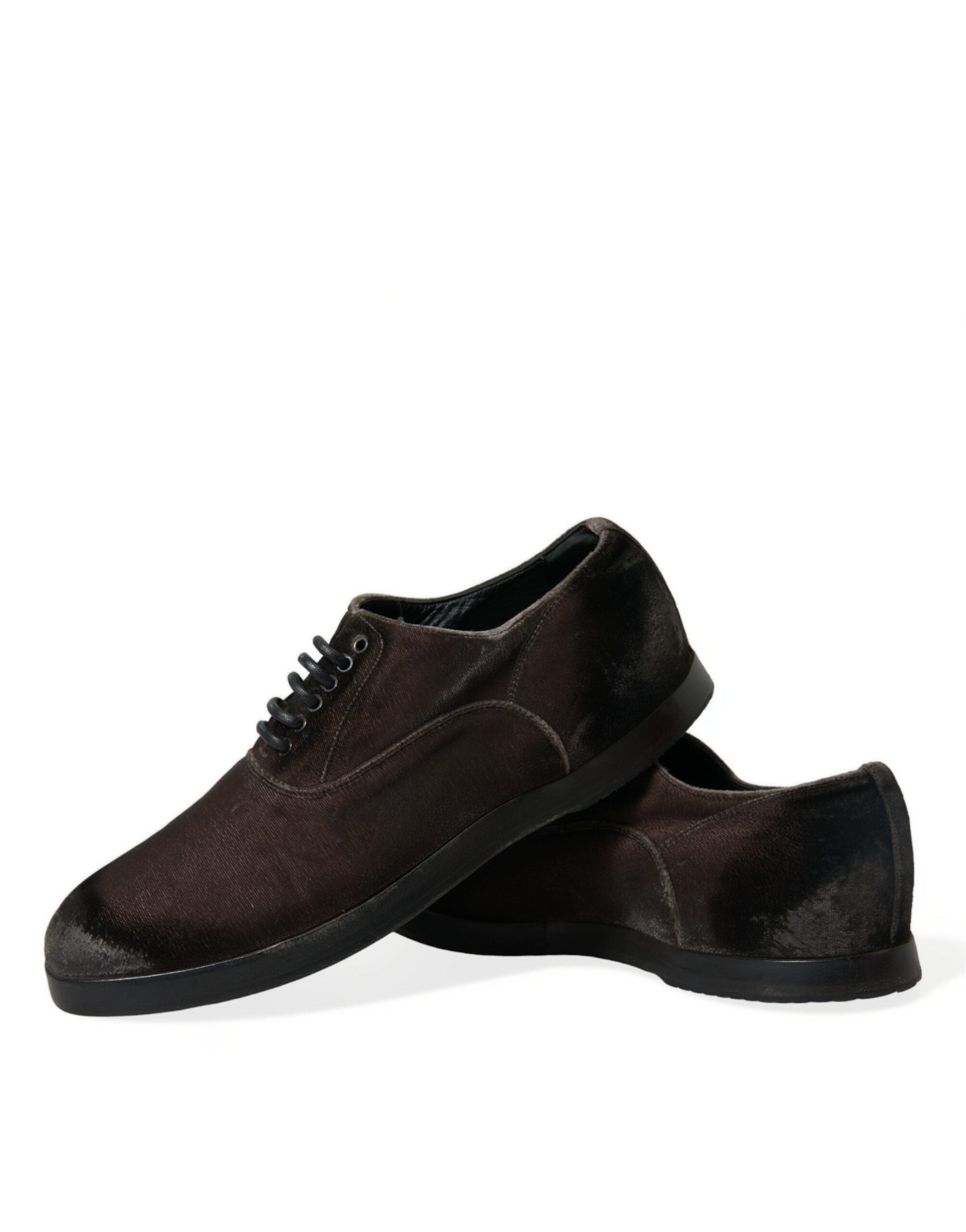 Dolce & Gabbana – Elegante Oxford-Schnürschuhe aus braunem Samt
