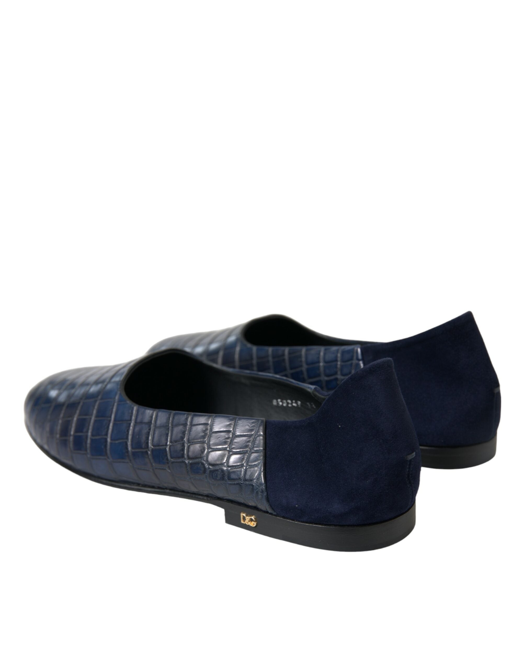 Mocasini eleganți din piele de crocodil albastră Dolce & Gabbana