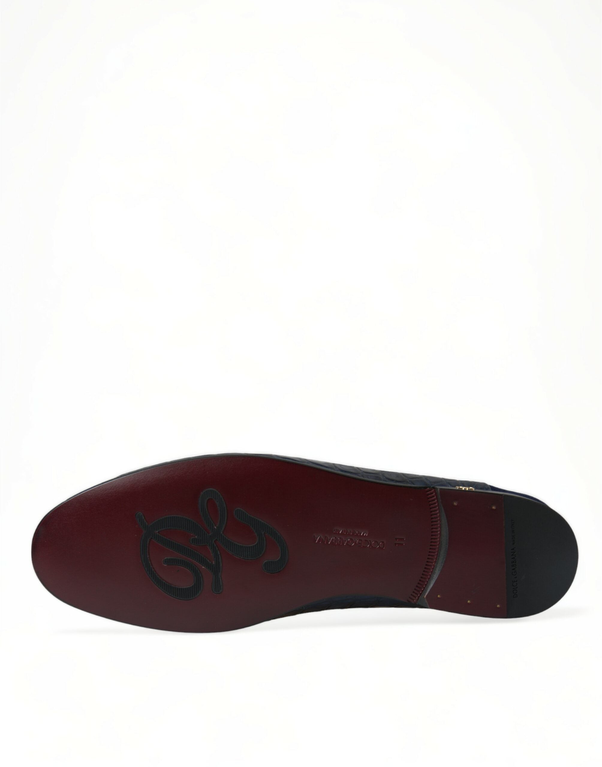Mocasini eleganți din piele de crocodil albastră Dolce & Gabbana