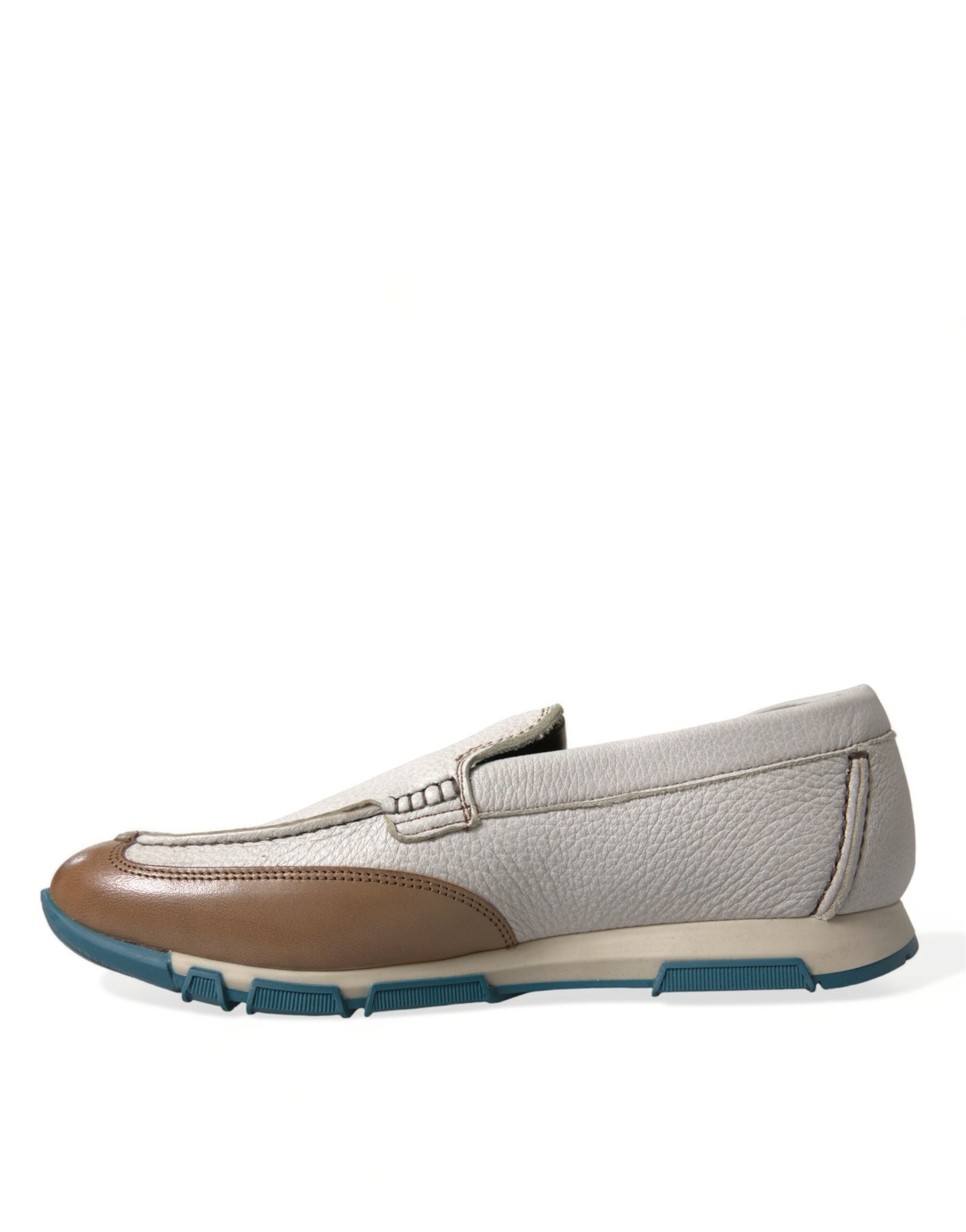 Dolce & Gabbana Elegante Loafer aus weißem Hirschleder