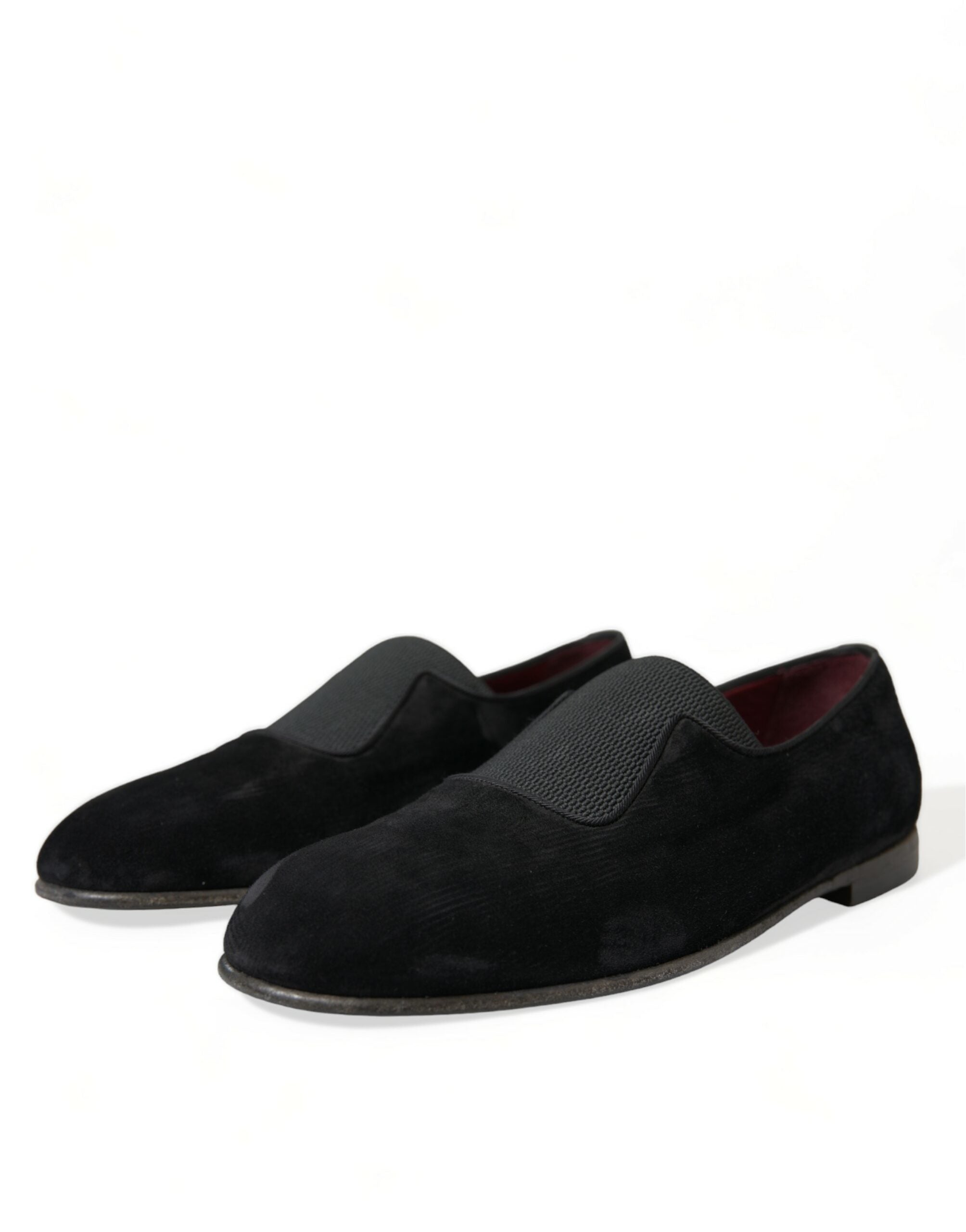 Dolce & Gabbana Elegante schwarze Velours-Loafer für den anspruchsvollen Gentleman