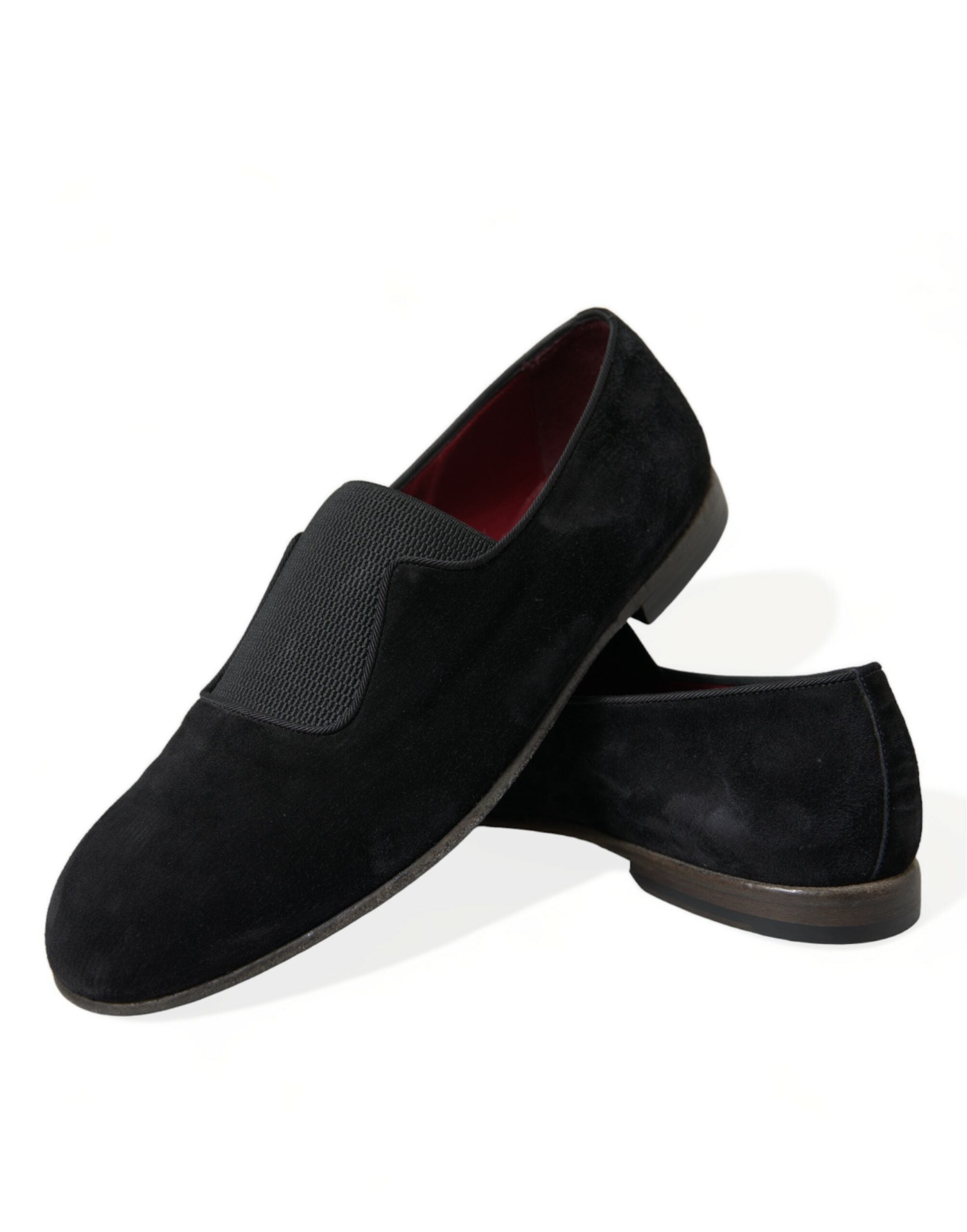Dolce & Gabbana Elegante schwarze Velours-Loafer für den anspruchsvollen Gentleman