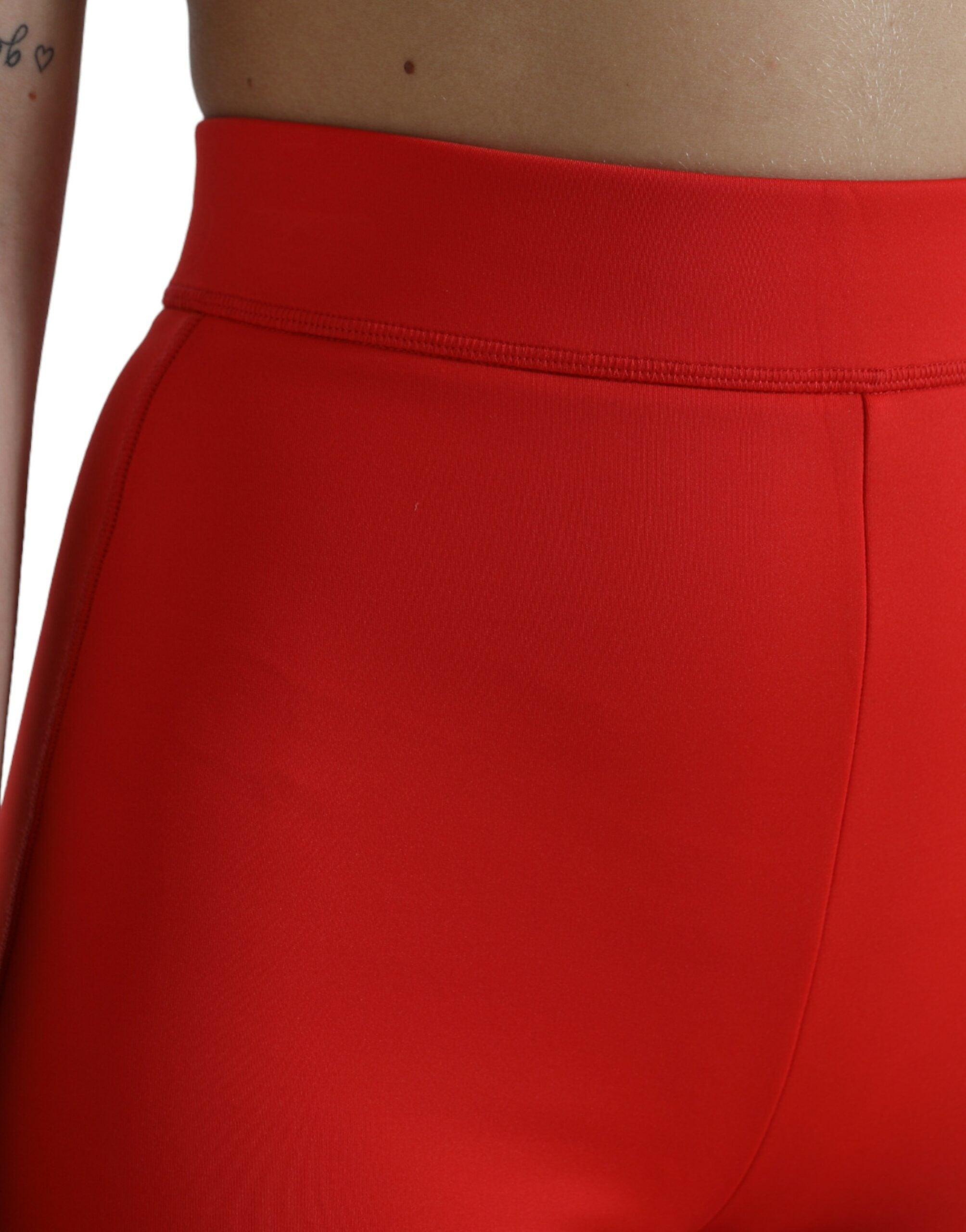 Dolce & Gabbana Elegante rote Leggings mit hoher Taille